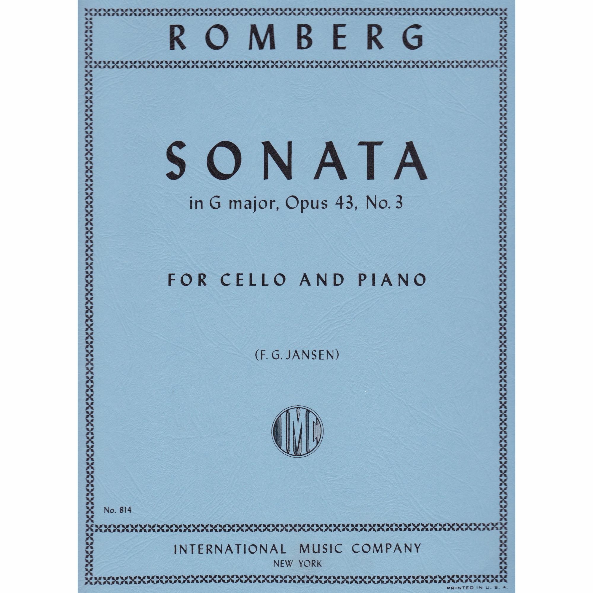 Cello Sonata in G Major, Op. 43, No. 3