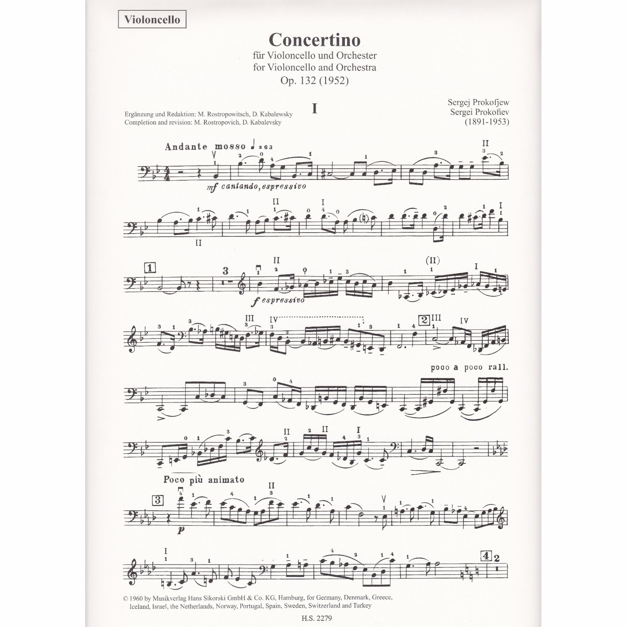 Cello Concertino in G Minor, Op. 132