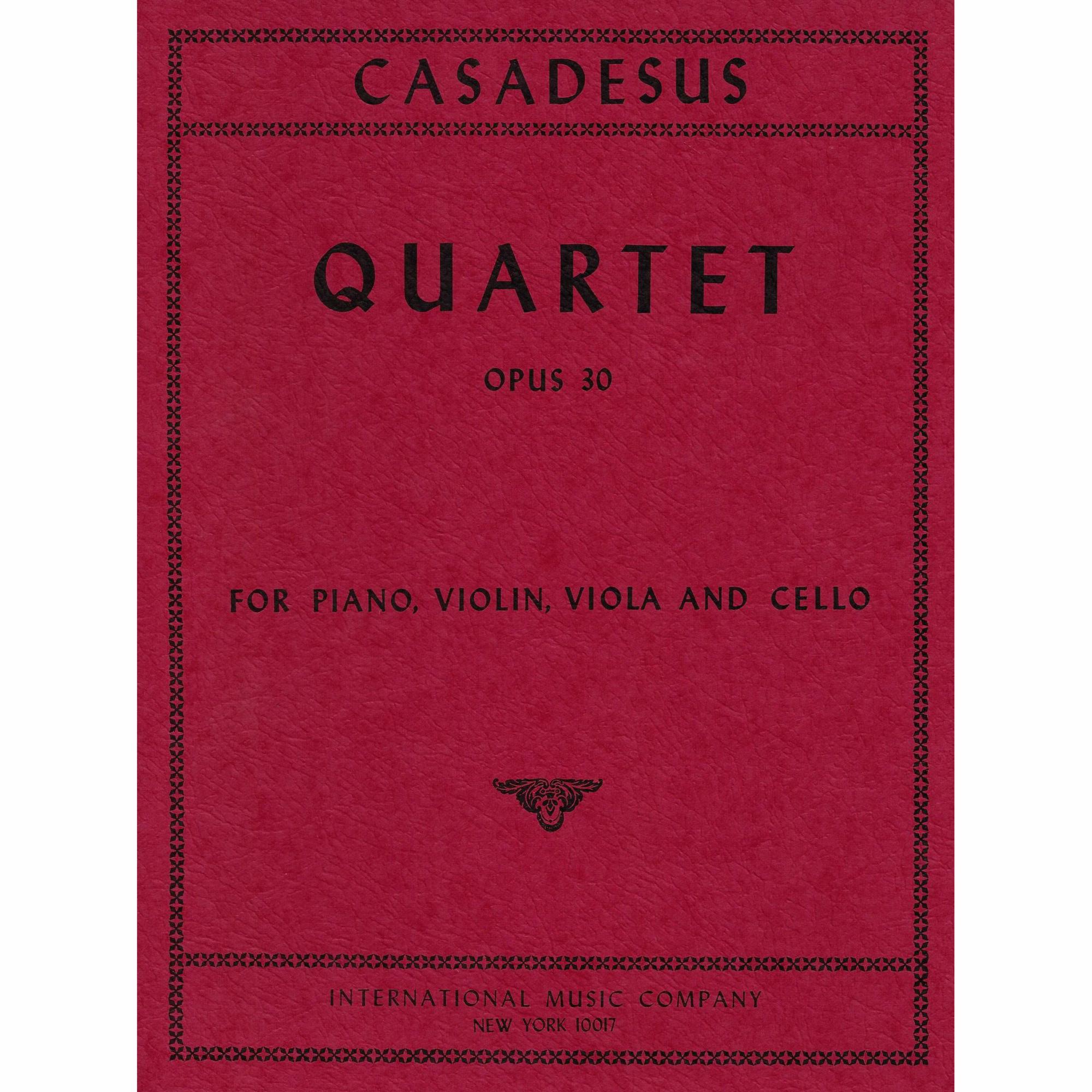 Casadesus -- Piano Quartet, Op. 30