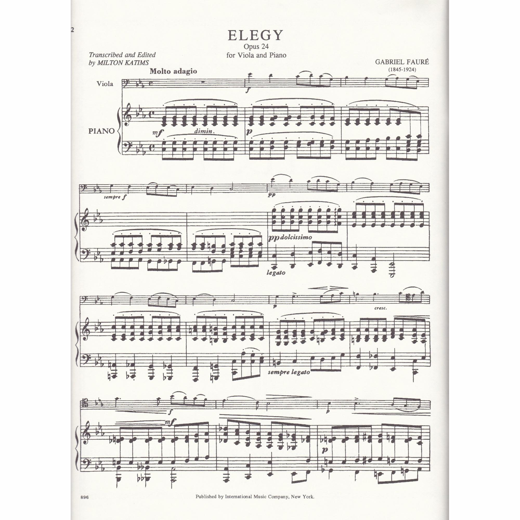 Elegy for Viola and Piano, Op. 24