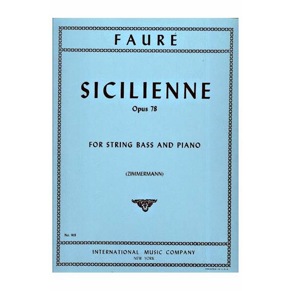 Sicilienne, Op. 78 for String Bass and Piano