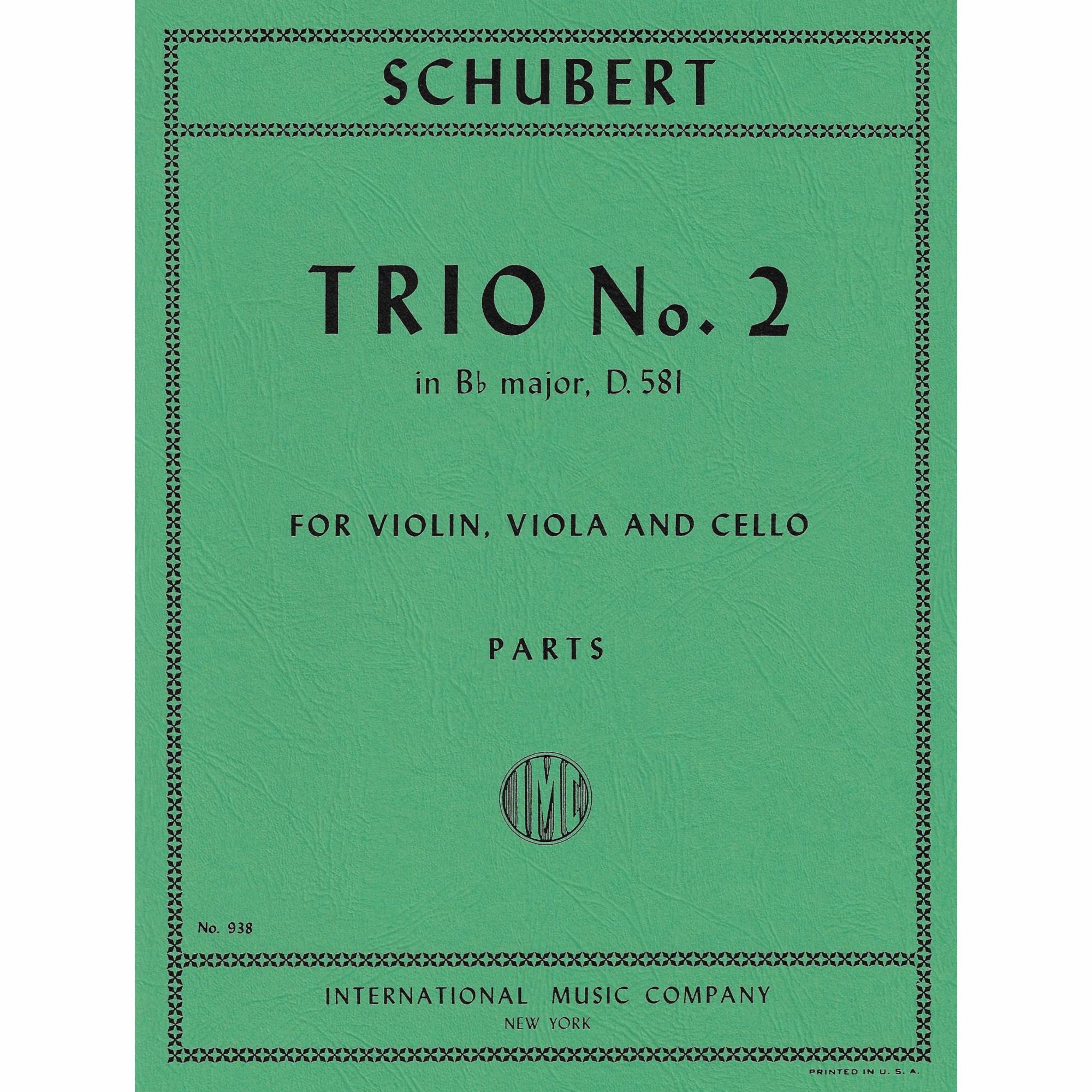 Schubert -- Trio No. 2 in B-flat Major, D. 581 for Violin, Viola, and Cello
