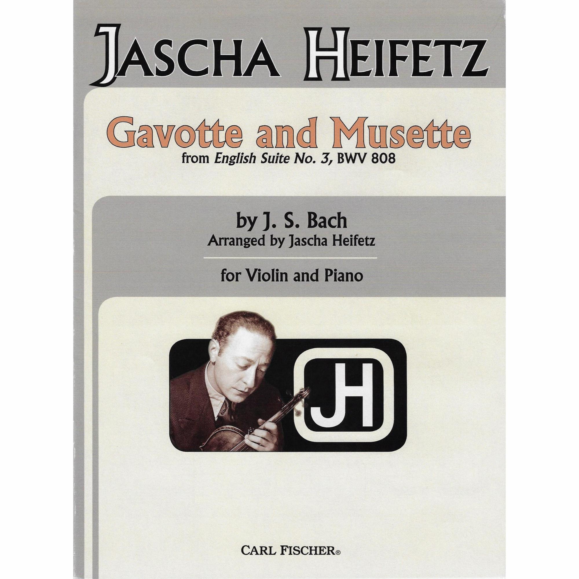 Bach -- Gavotte and Musette, from English Suite No. 3, BWV 808 for Violin and Piano