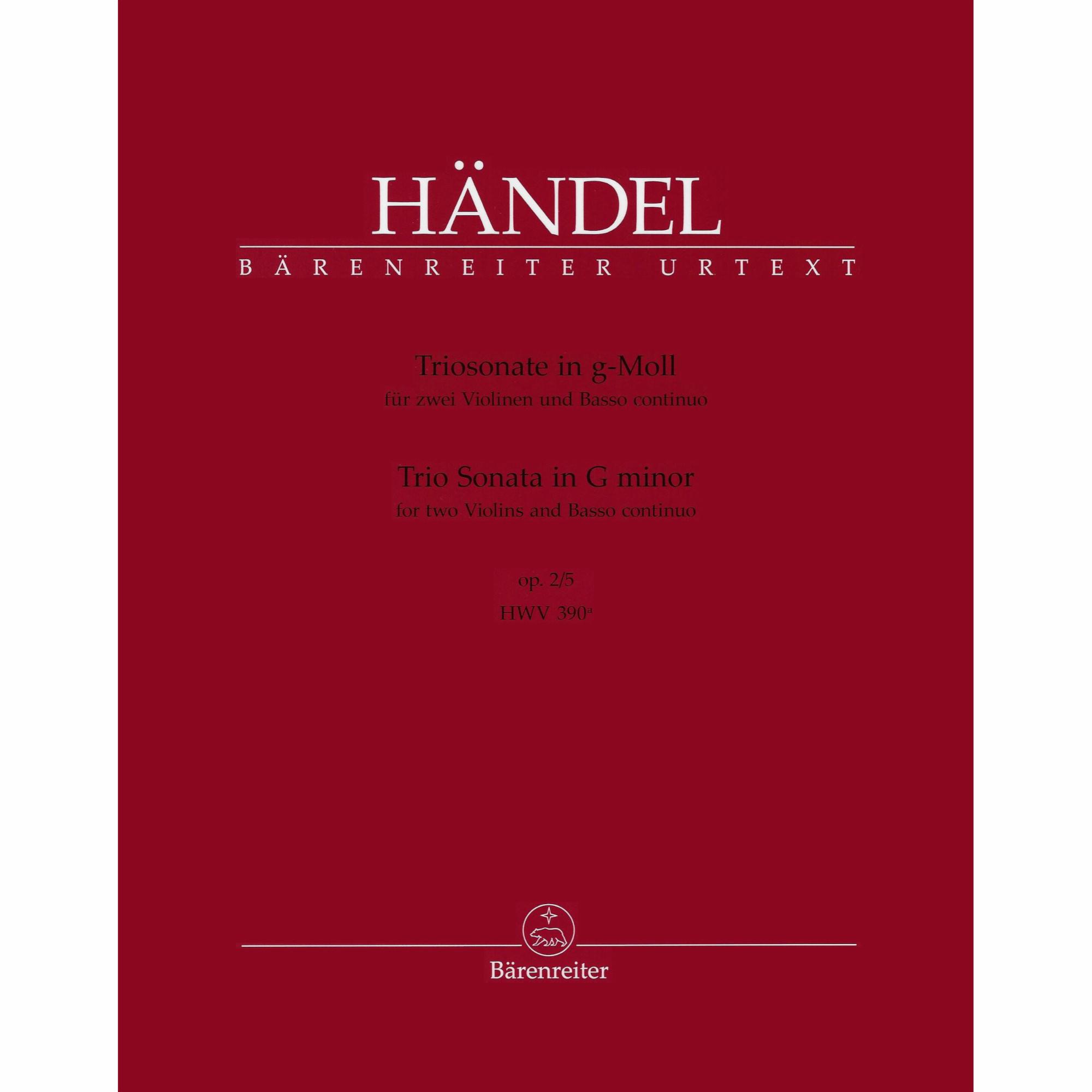 Handel -- Trio Sonata in G Minor, Op. 2, No. 5 for Violin and Basso Continuo