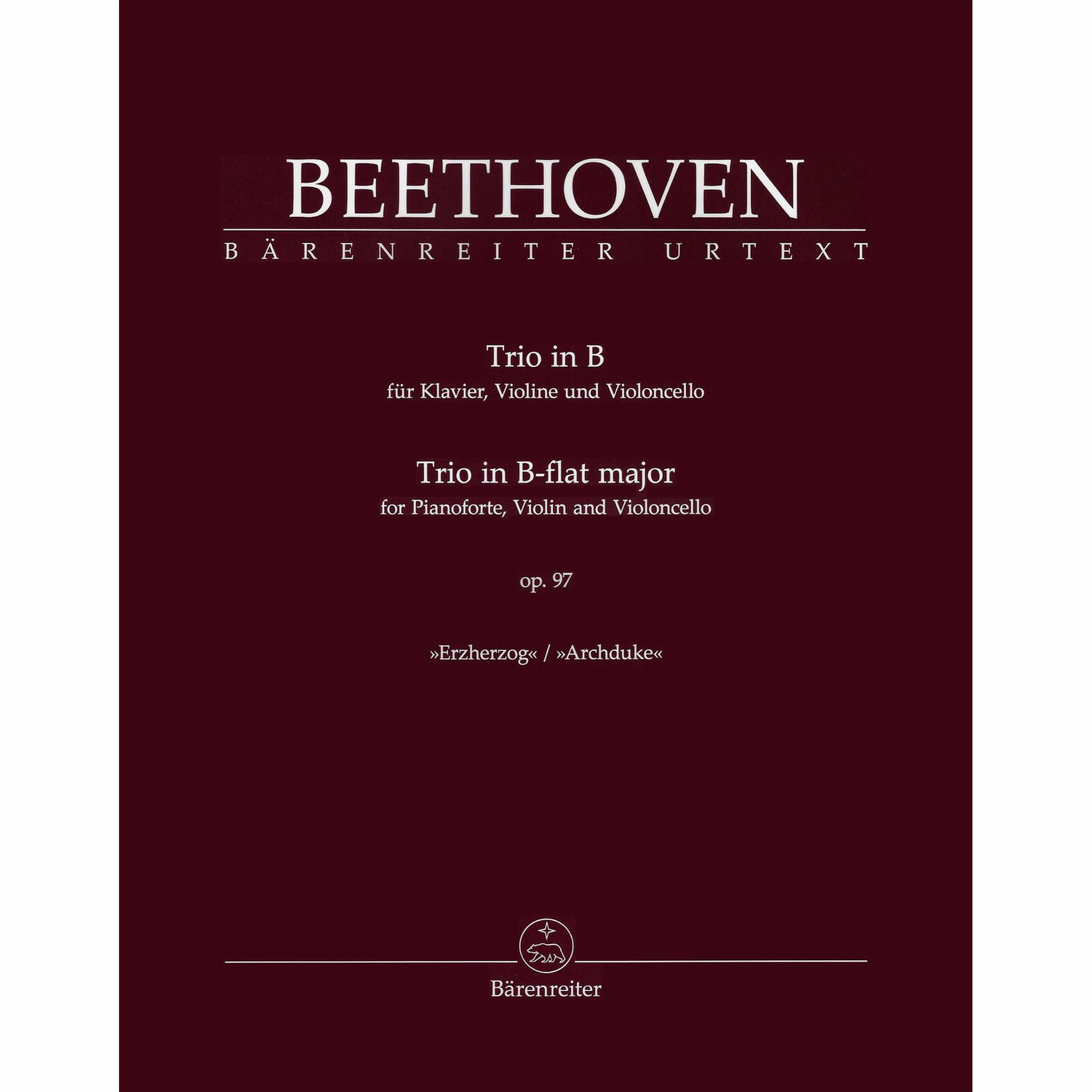 Beethoven -- Trio in B-flat Major, Op. 97 (Archduke) for Violin, Cello, and Piano
