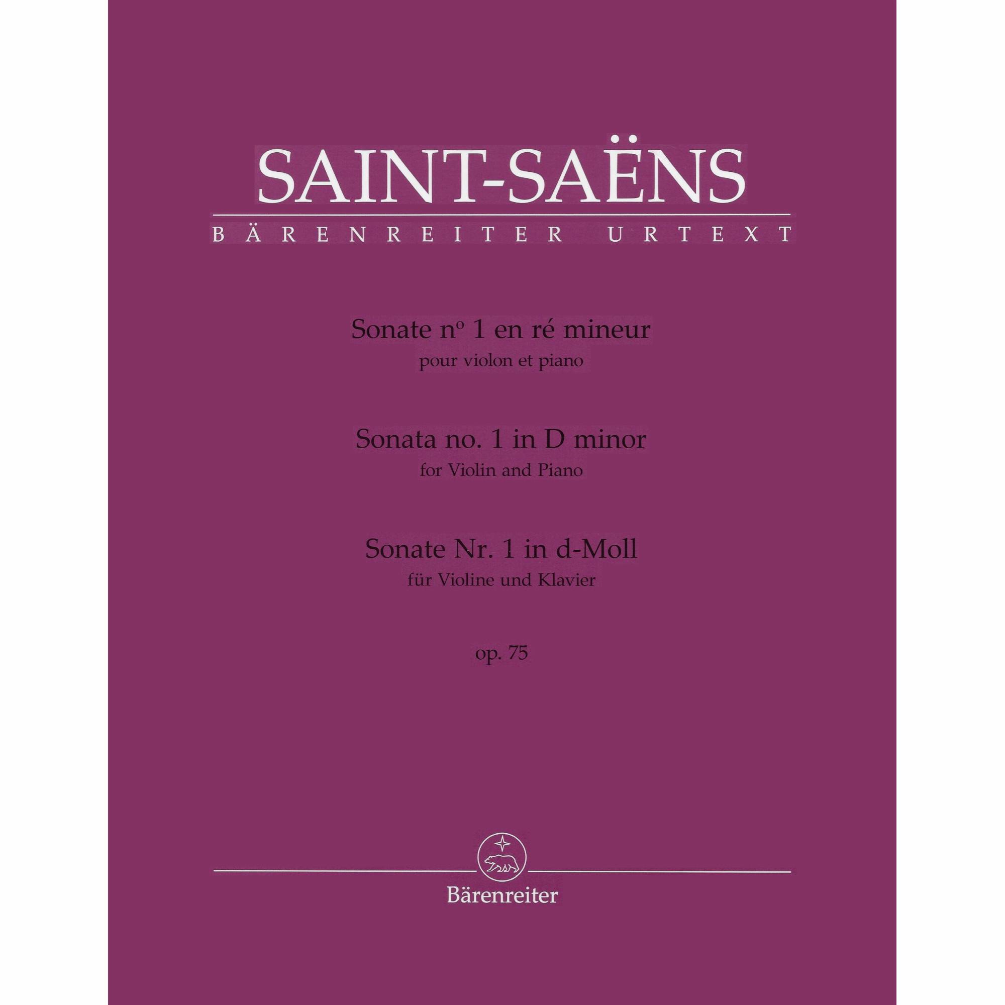 Saint-Saens -- Sonata No. 1 in D Minor, Op. 75 for Violin and Piano