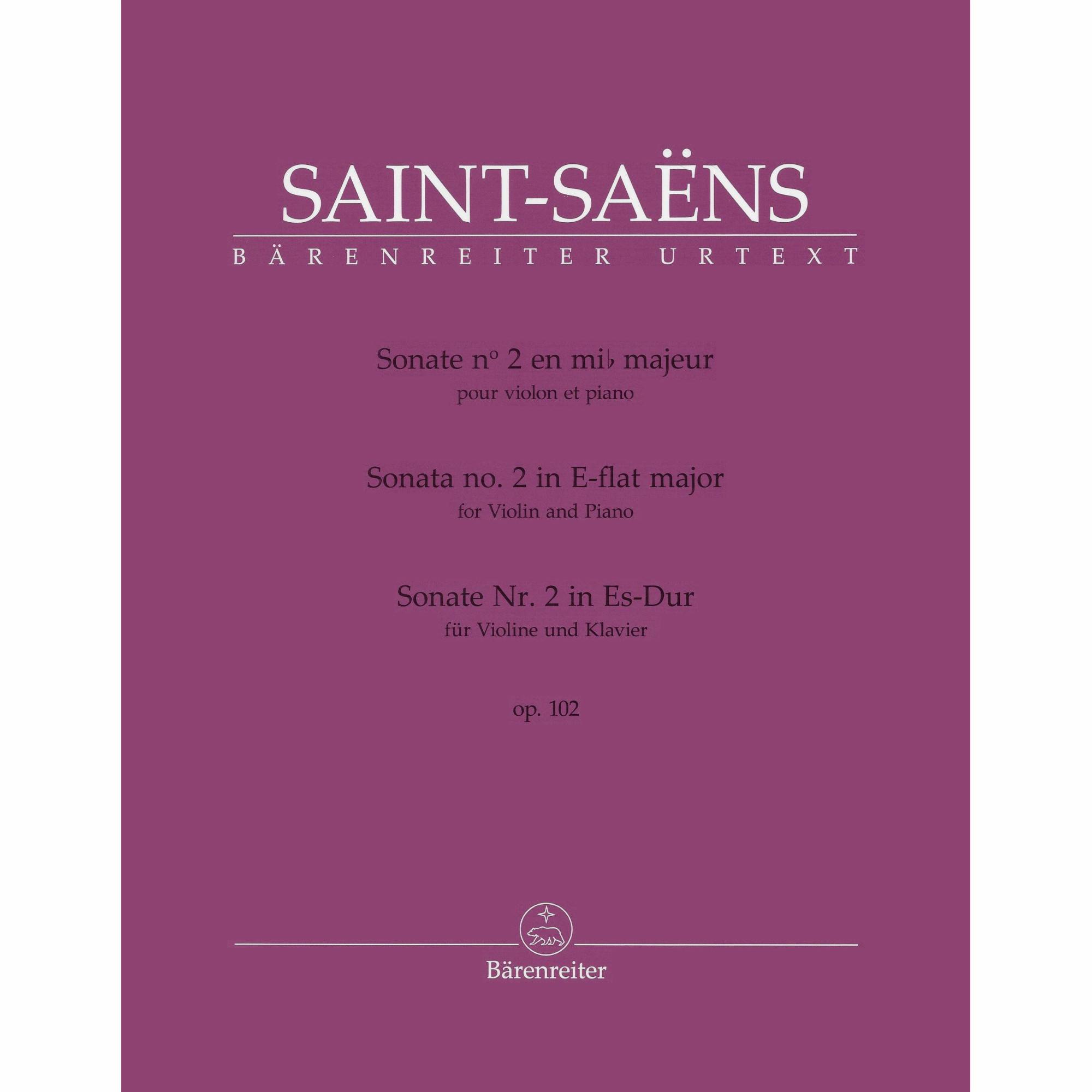 Saint-Saens -- Sonata No. 2 in E-flat Major, Op. 102 for Violin and Piano