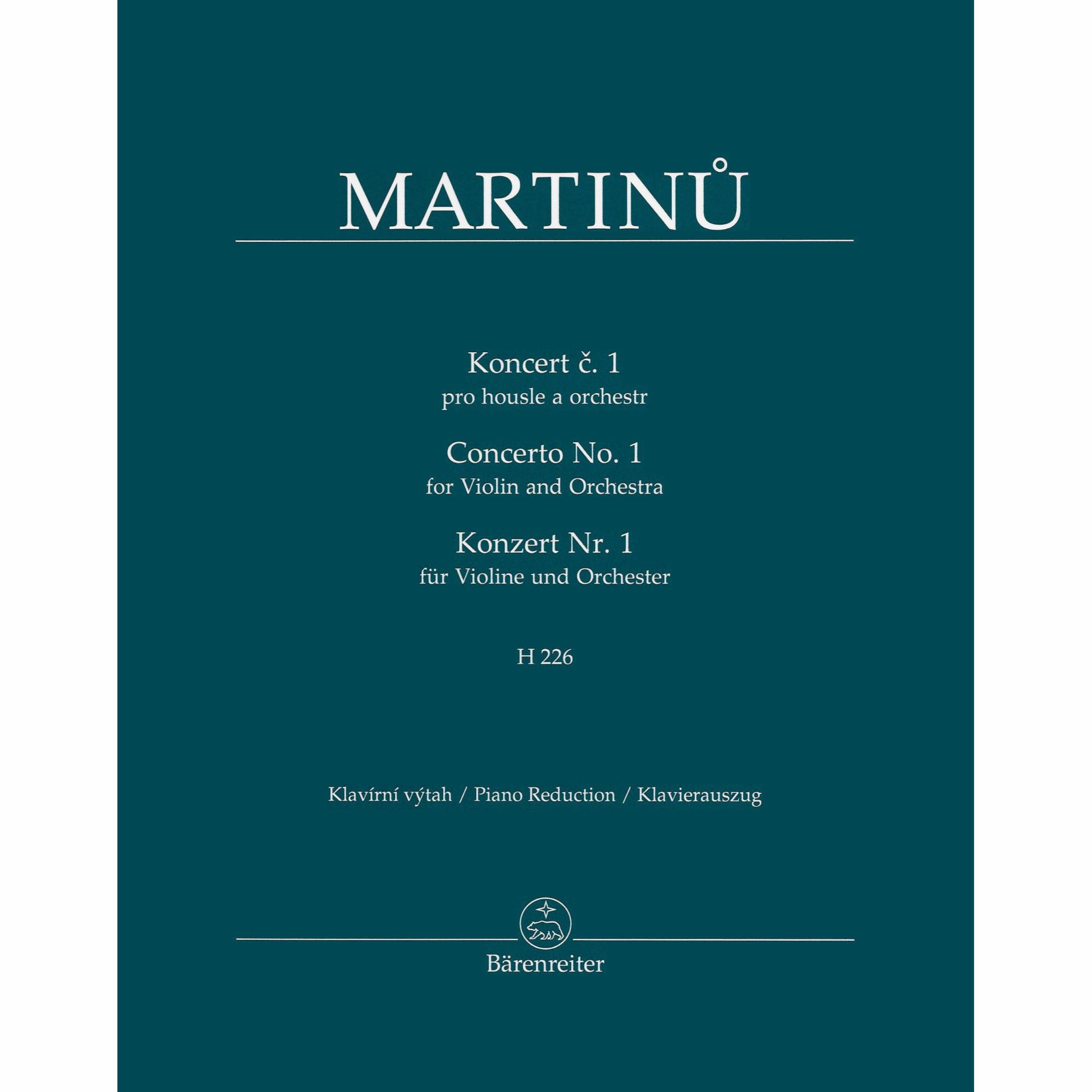 Martinu -- Concerto No. 1, H. 226 for Violin and Piano