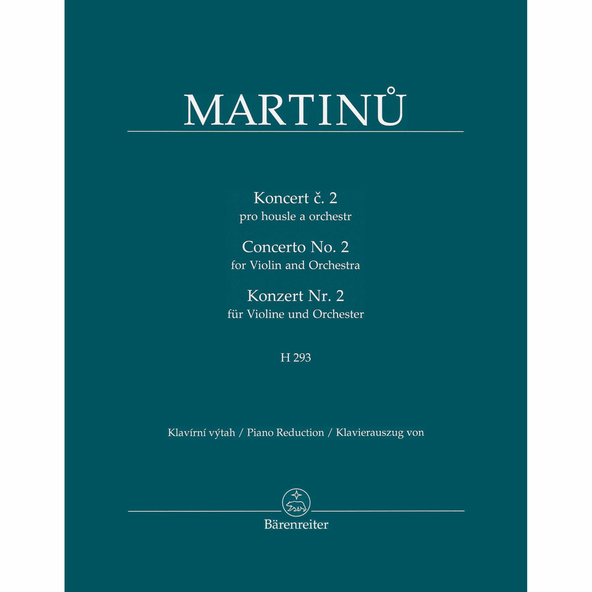 Martinu -- Concerto No. 2, H. 293 for Violin and Piano