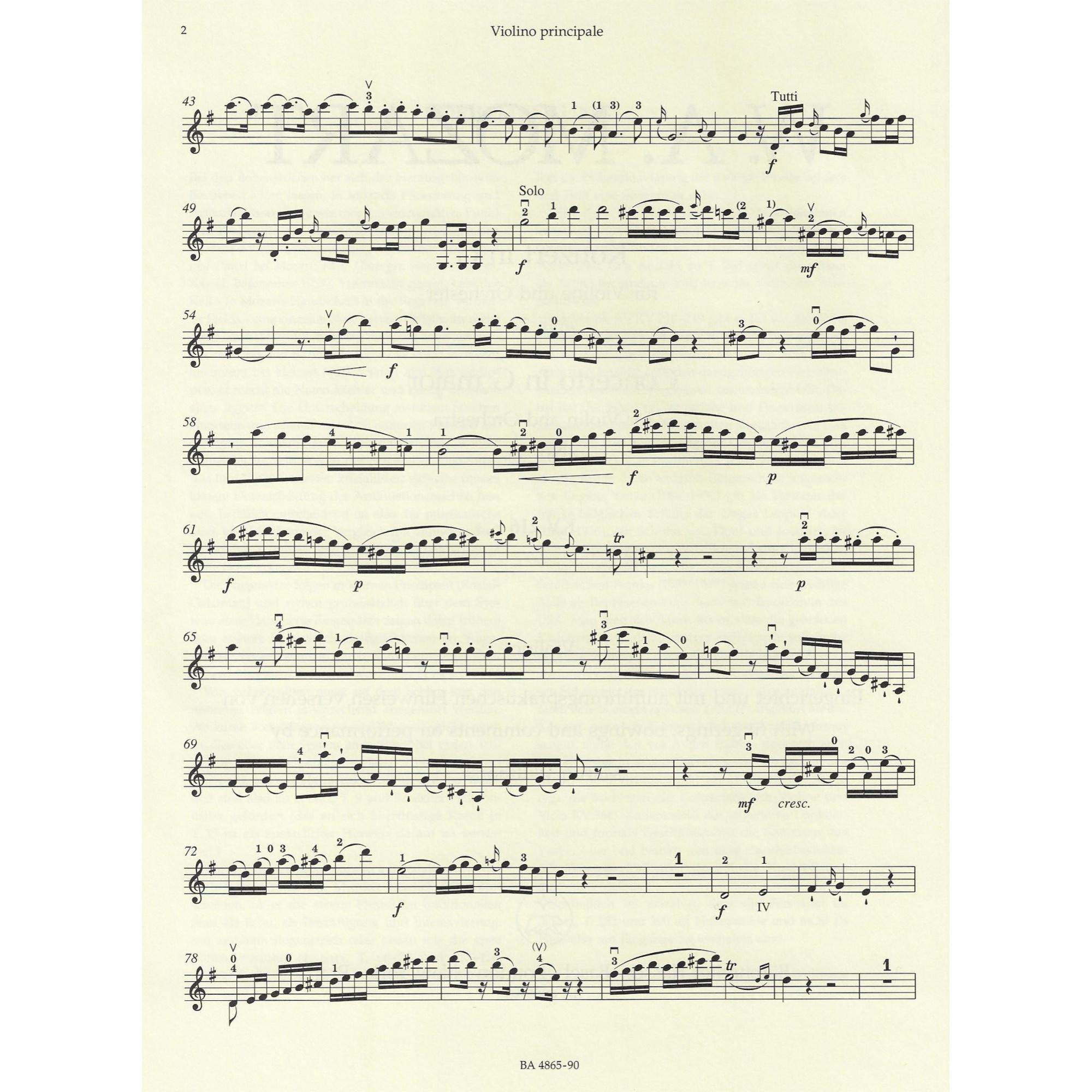 Sample: Marked Violin Part (Pg. 2)
