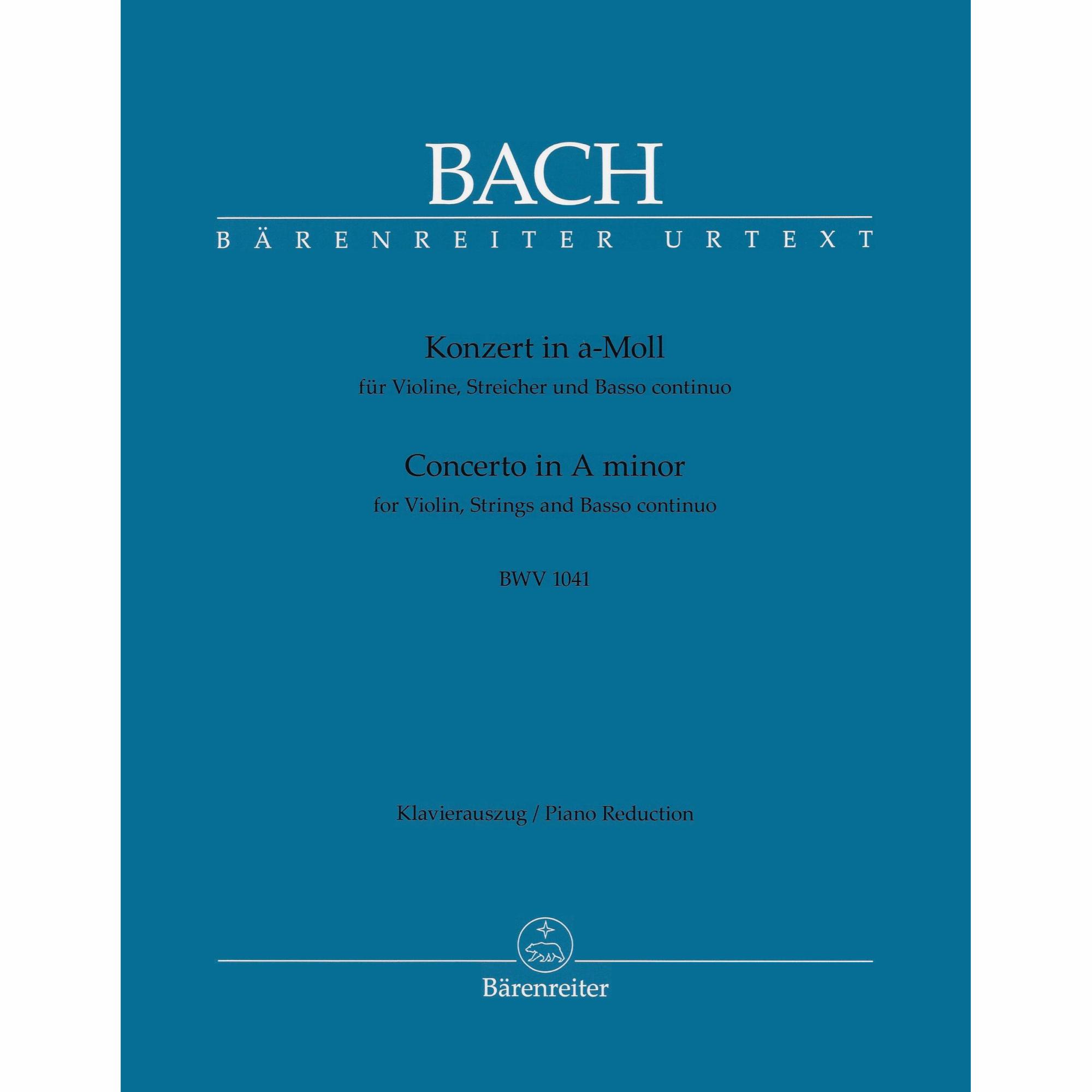 Bach -- Concerto in A Minor, BWV 1041 for Violin and Piano