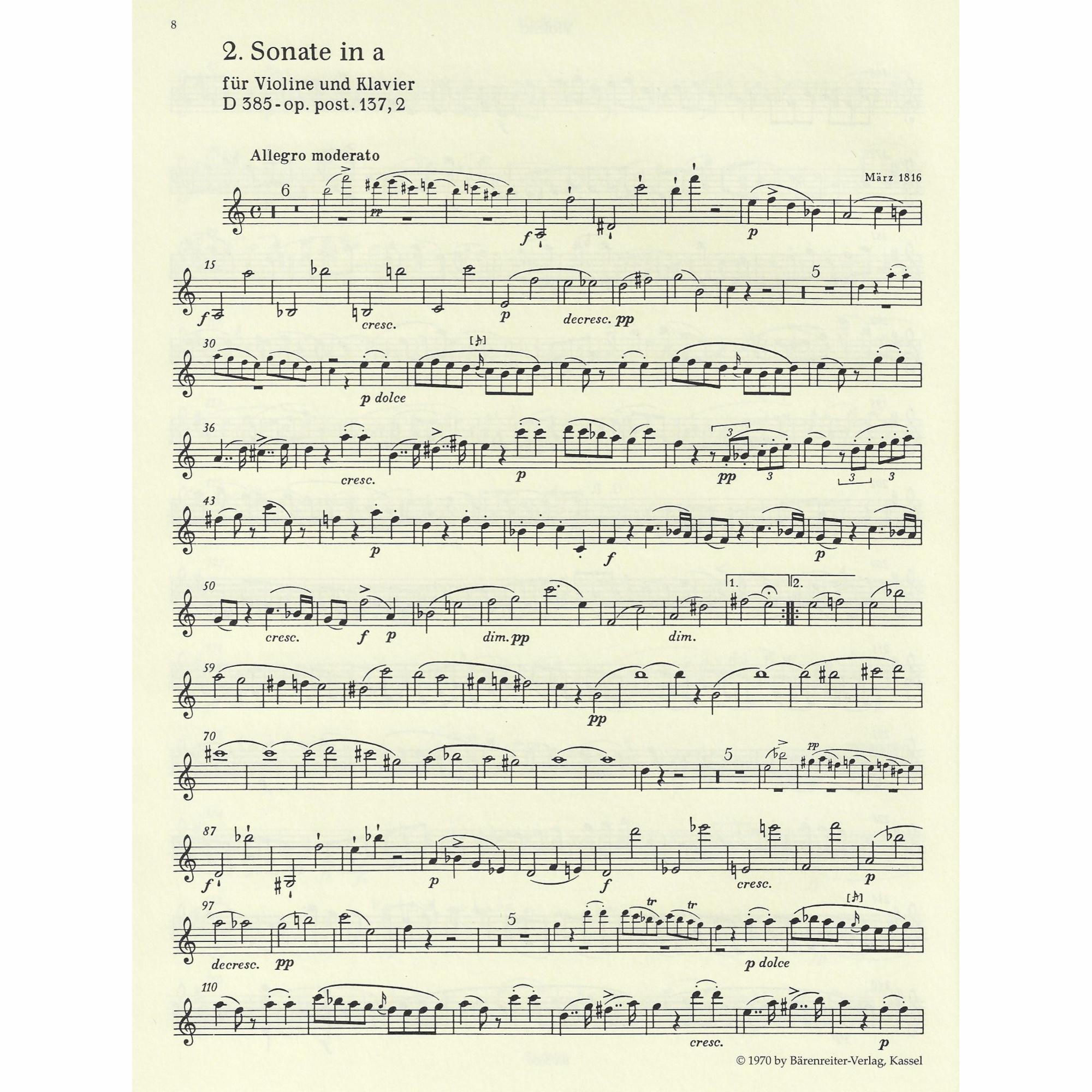 Sample: Violin Part (No. 2)