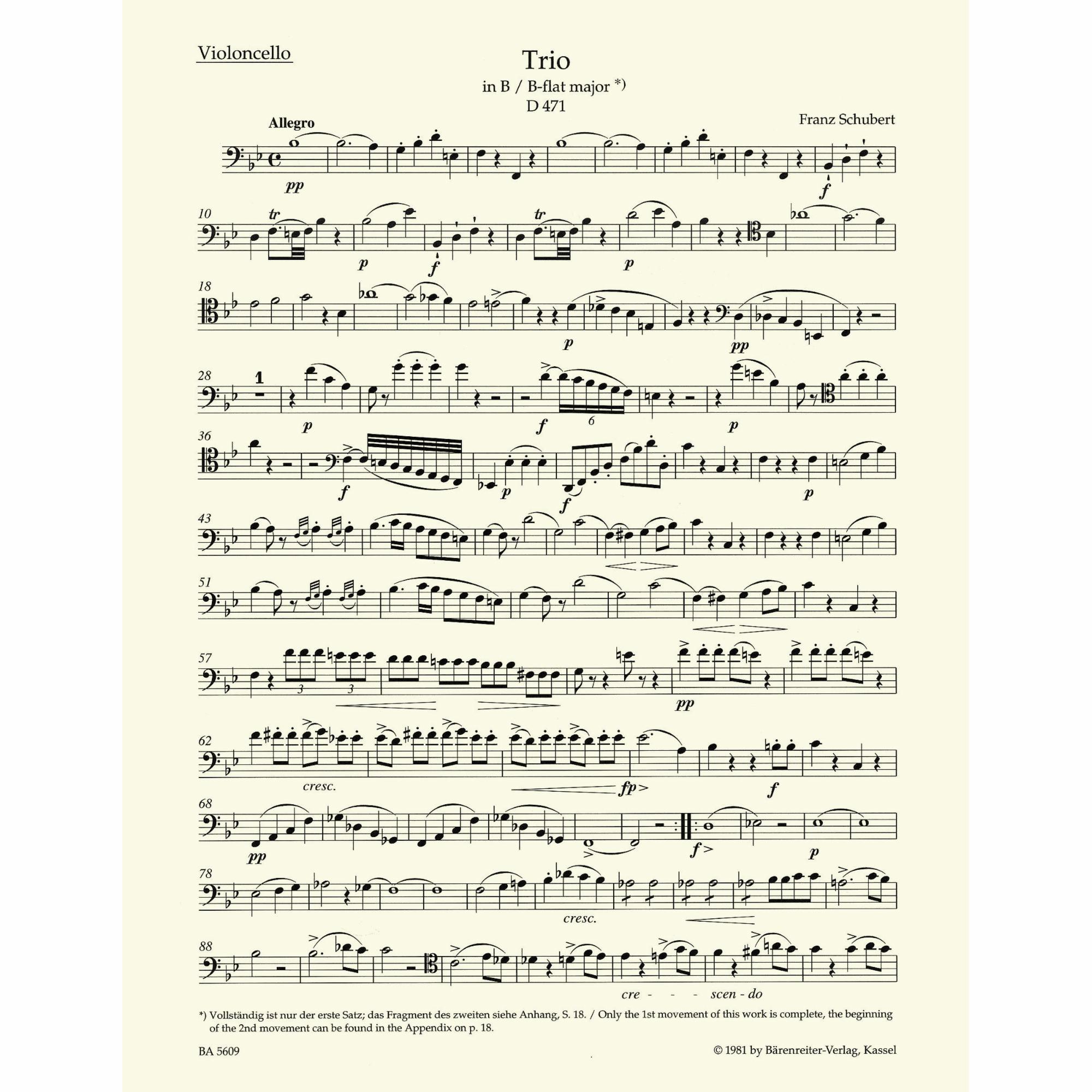 Sample: Cello (Pg. 1)