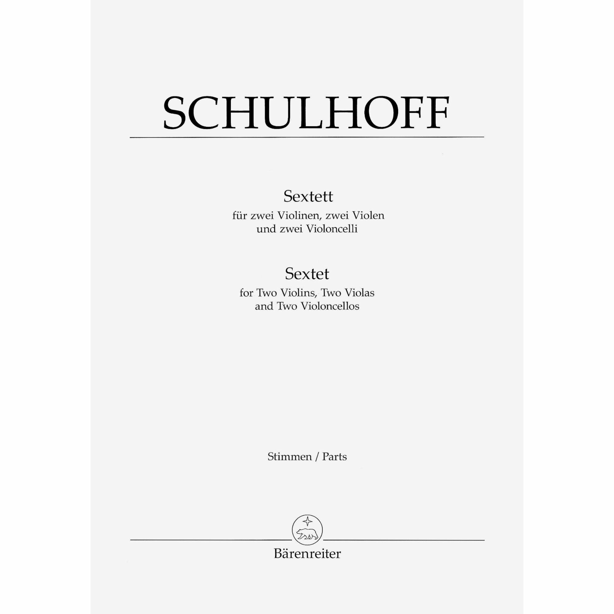 Schulhoff -- String Sextet
