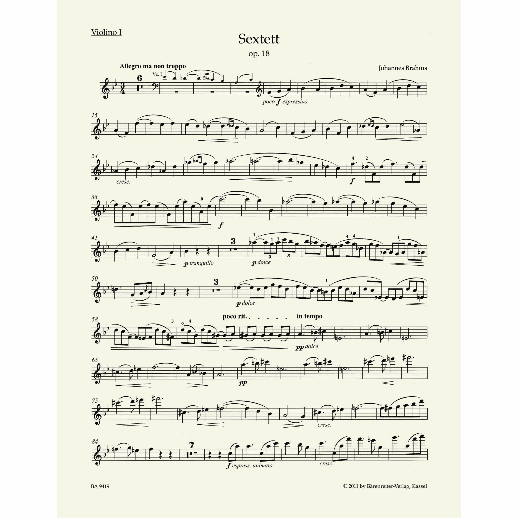 Sample: Violin I (Pg. 2)