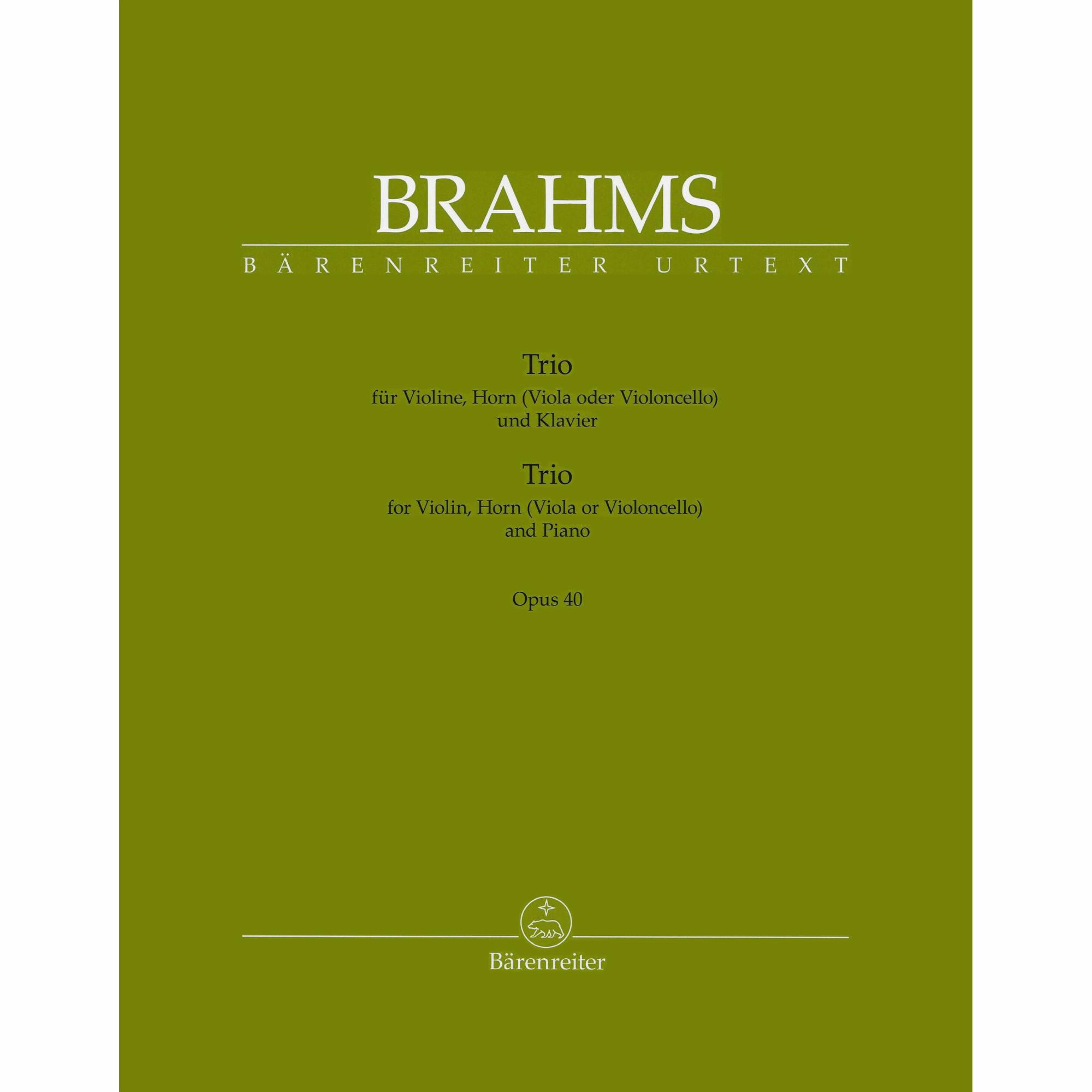 Brahms -- Horn Trio, Op. 40