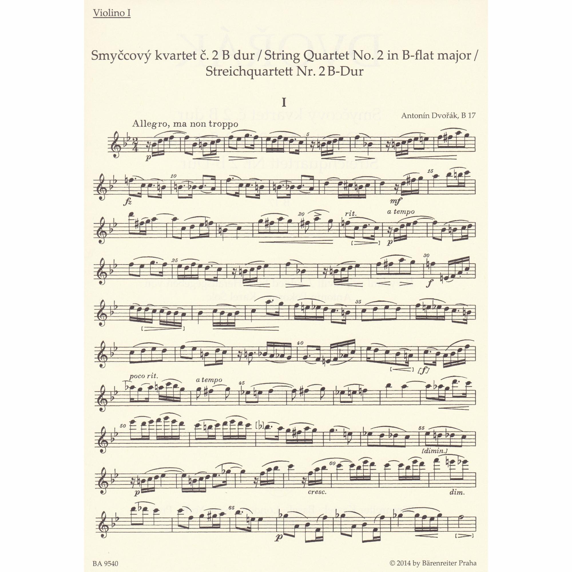 String Quartet No. 2 in B-Flat Major, B. 17