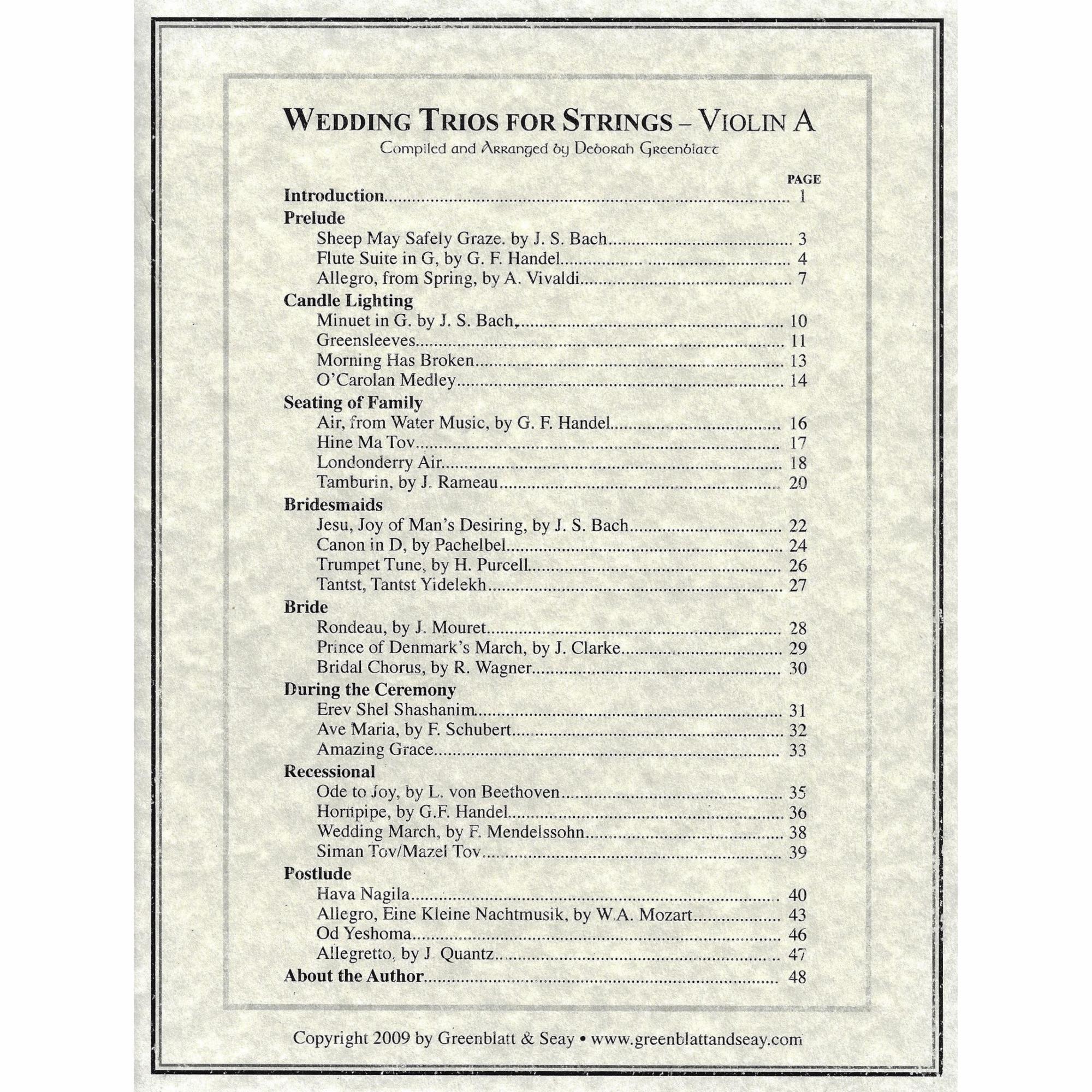 Wedding Trios for Violin, Viola, and Cello