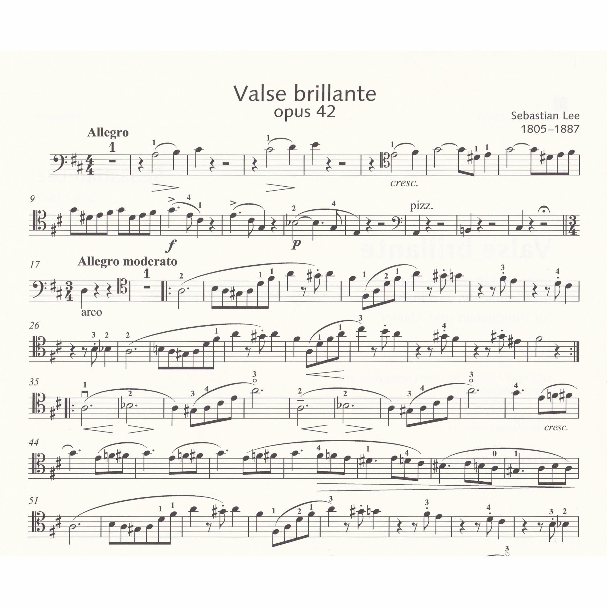 Valse Brillante for Cello and Piano, Op. 42