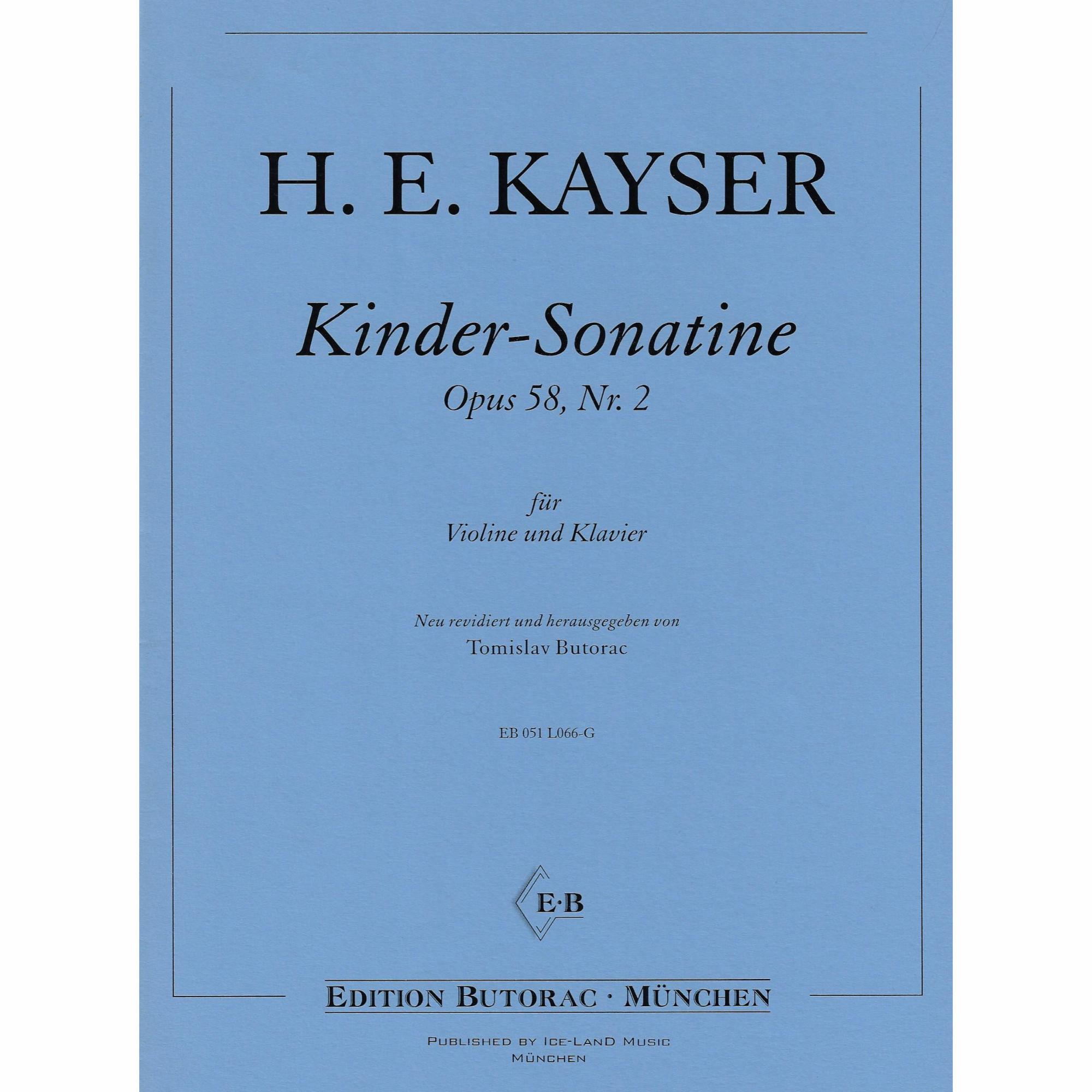 Kayser -- Kinder-Sonatina, Op. 58, No. 2 for Violin and Piano