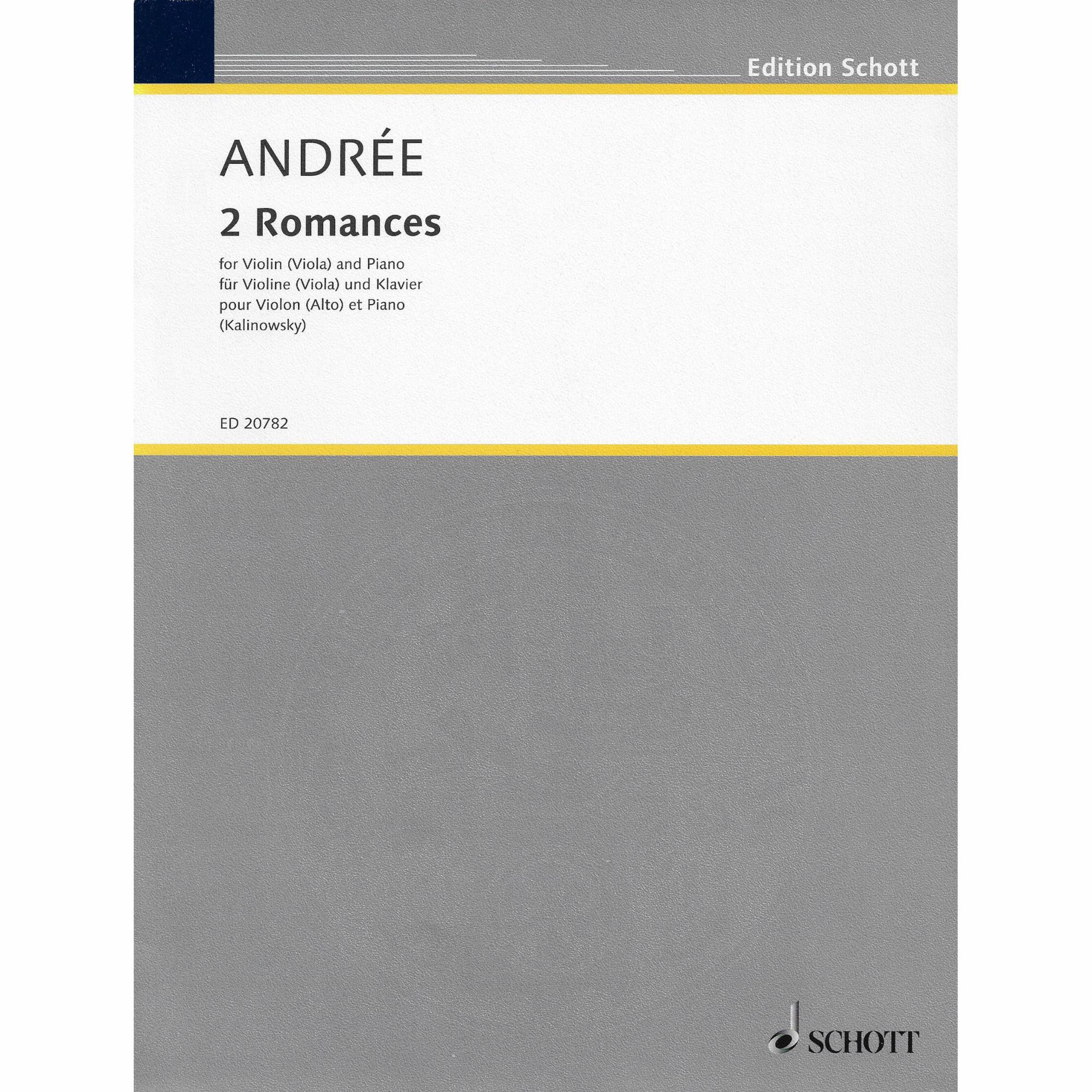 Andree -- 2 Romances for Violin or Viola and Piano