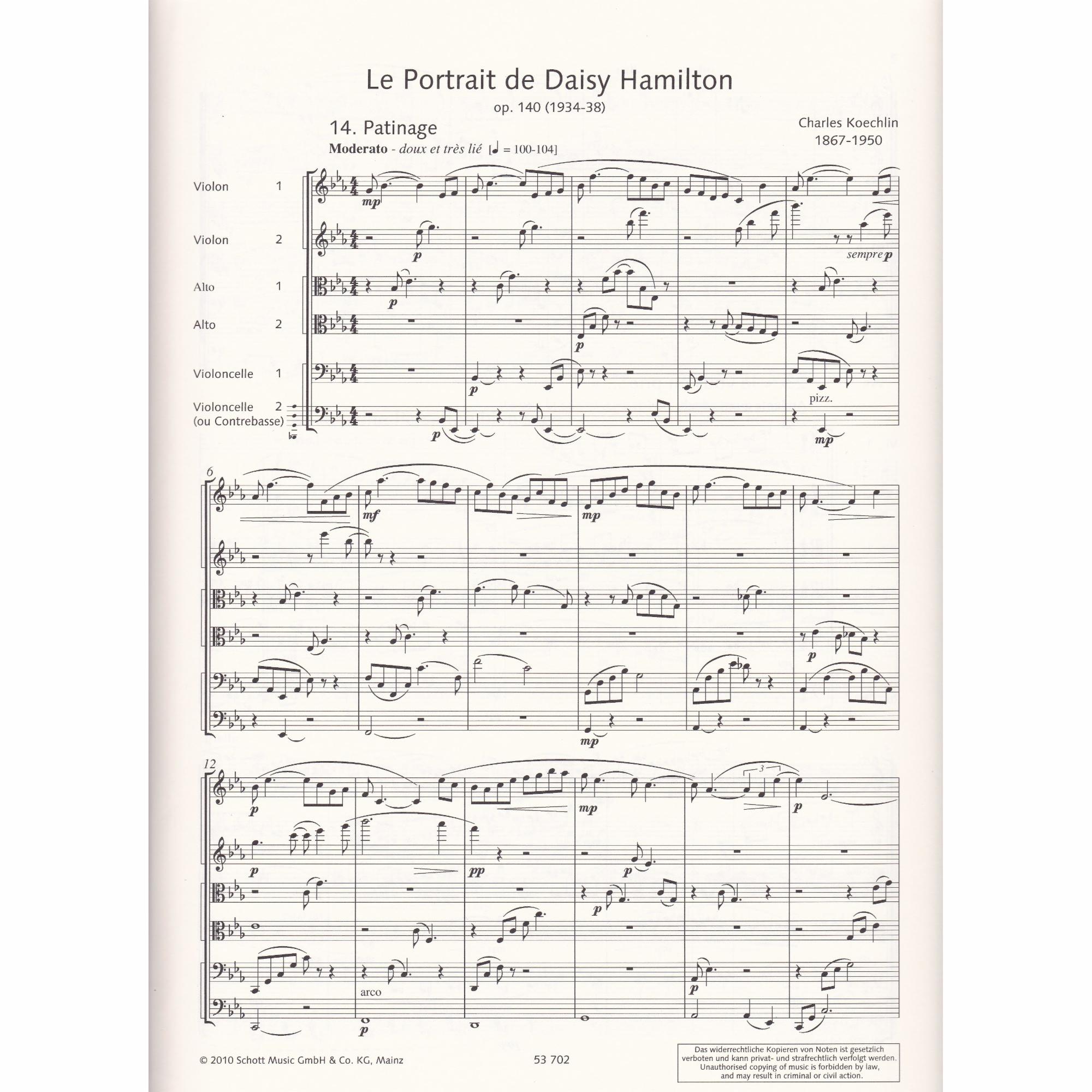 Le Portrait de Daisy Hamilton for String Sextet, Op. 140