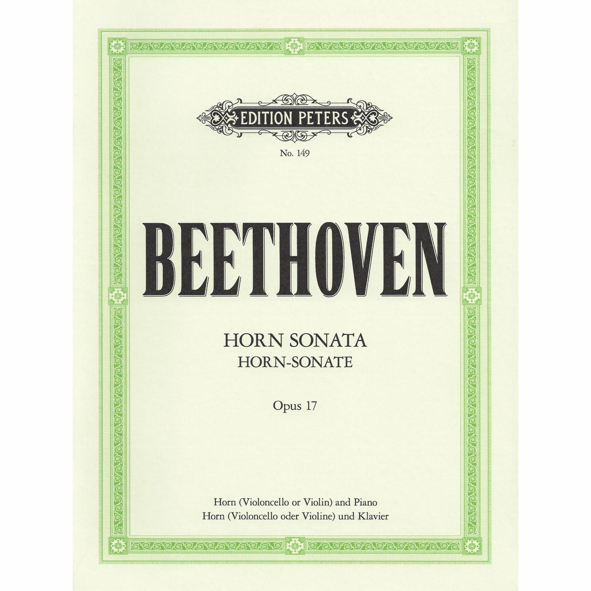 Beethoven -- Horn Sonata, Op. 17 for Violin or Cello and Piano