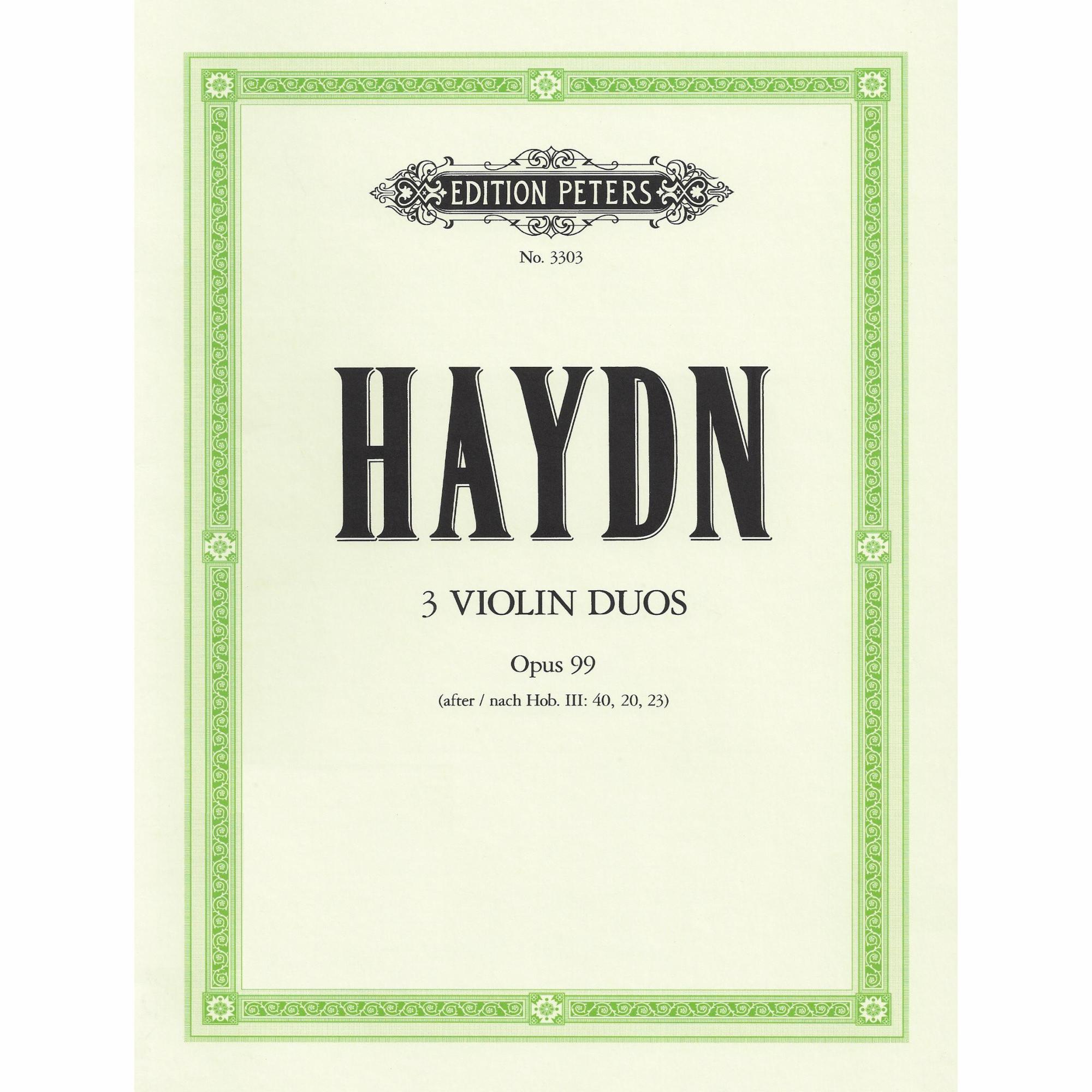 Haydn -- 3 Violin Duos for Two Violins