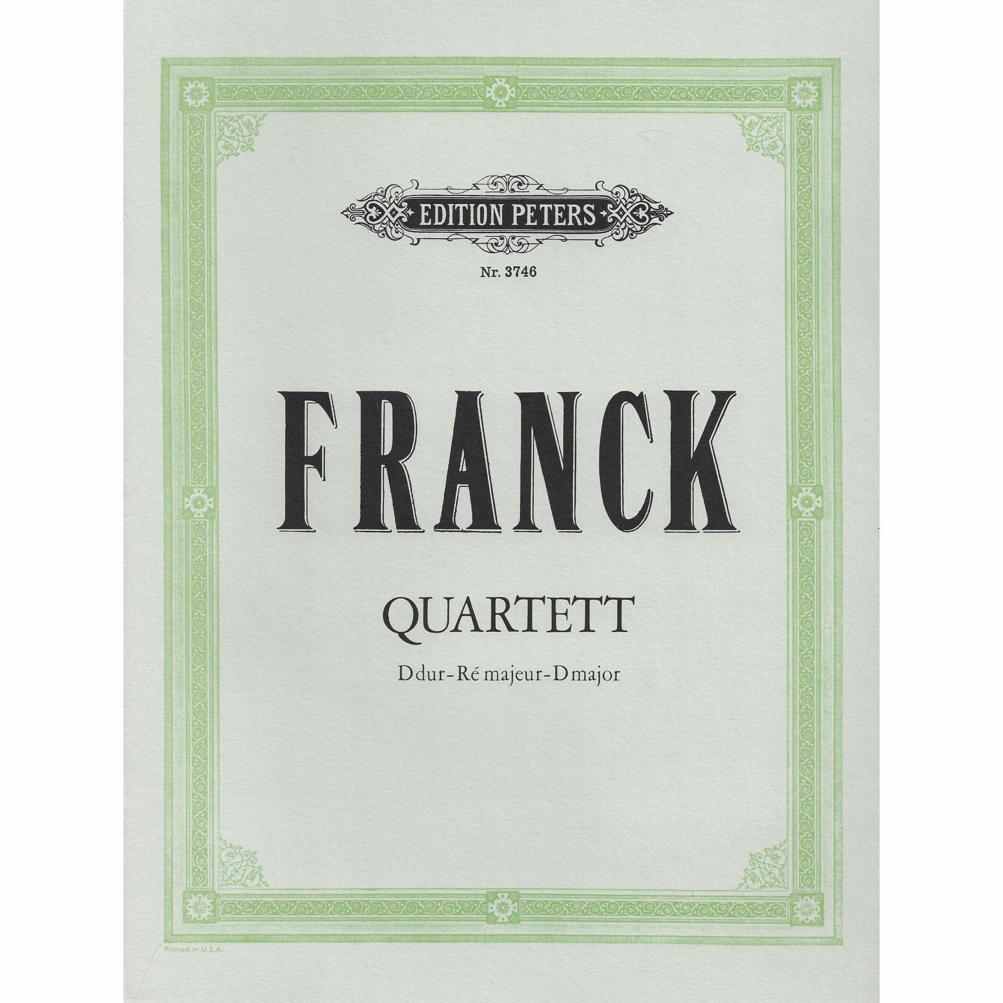 Franck -- String Quartet in D Major