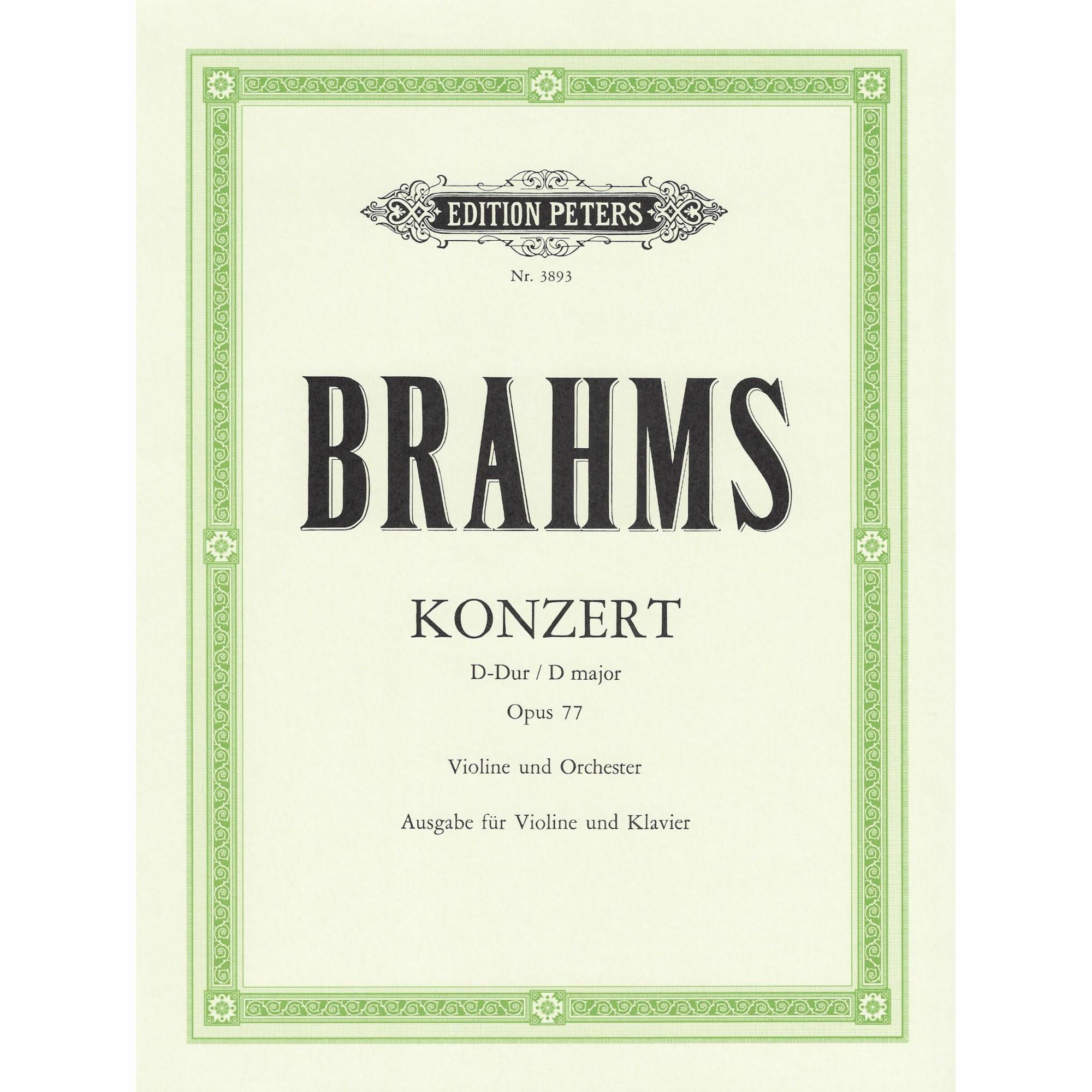 Brahms -- Concerto in D Major, Op. 77 for Violin and Piano