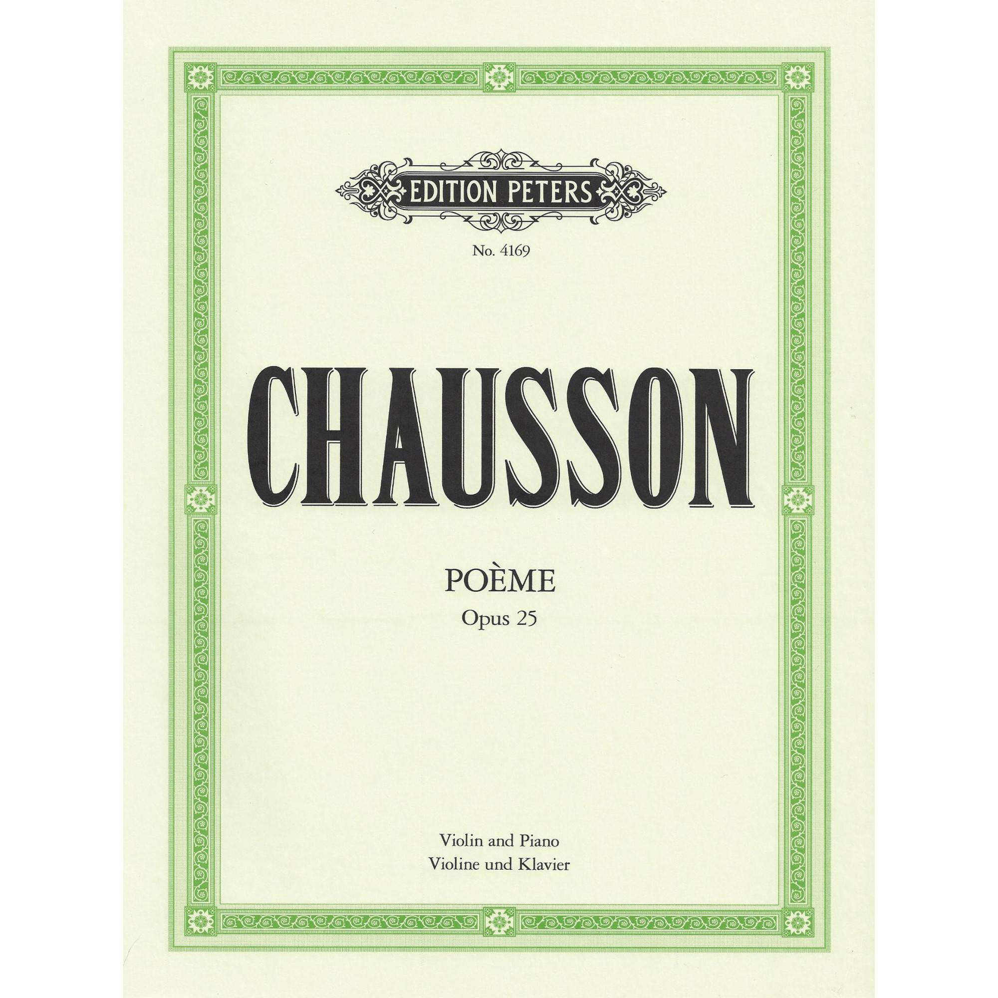 Chausson -- Poeme, Op. 25 for Violin and Piano