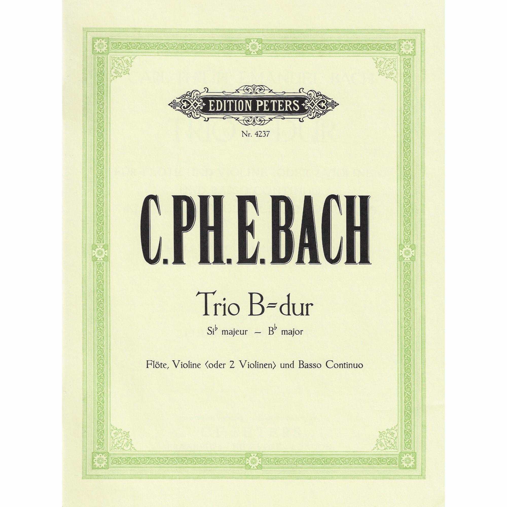 C.P.E. Bach -- Trio in B-Flat Major for Two Violins and Basso Continuo