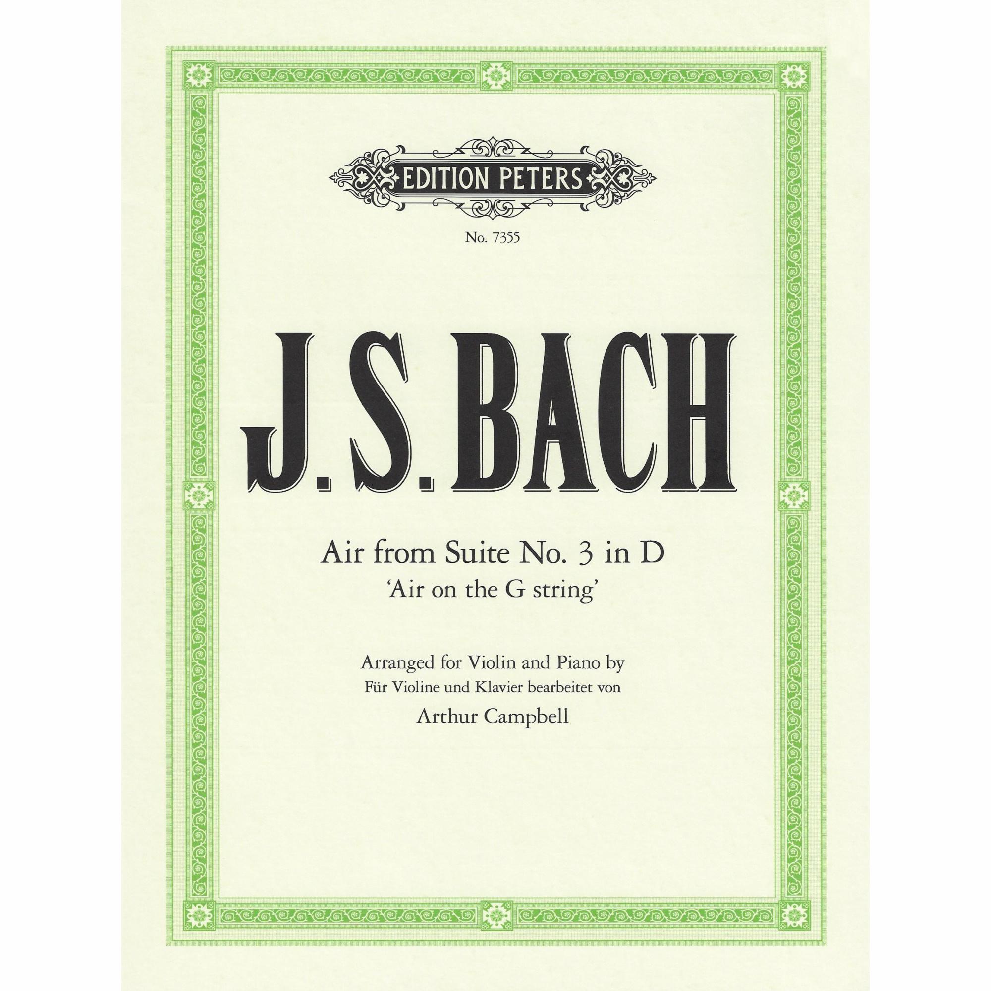 Bach -- Air from Suite No. 3 in D for Violin and Piano