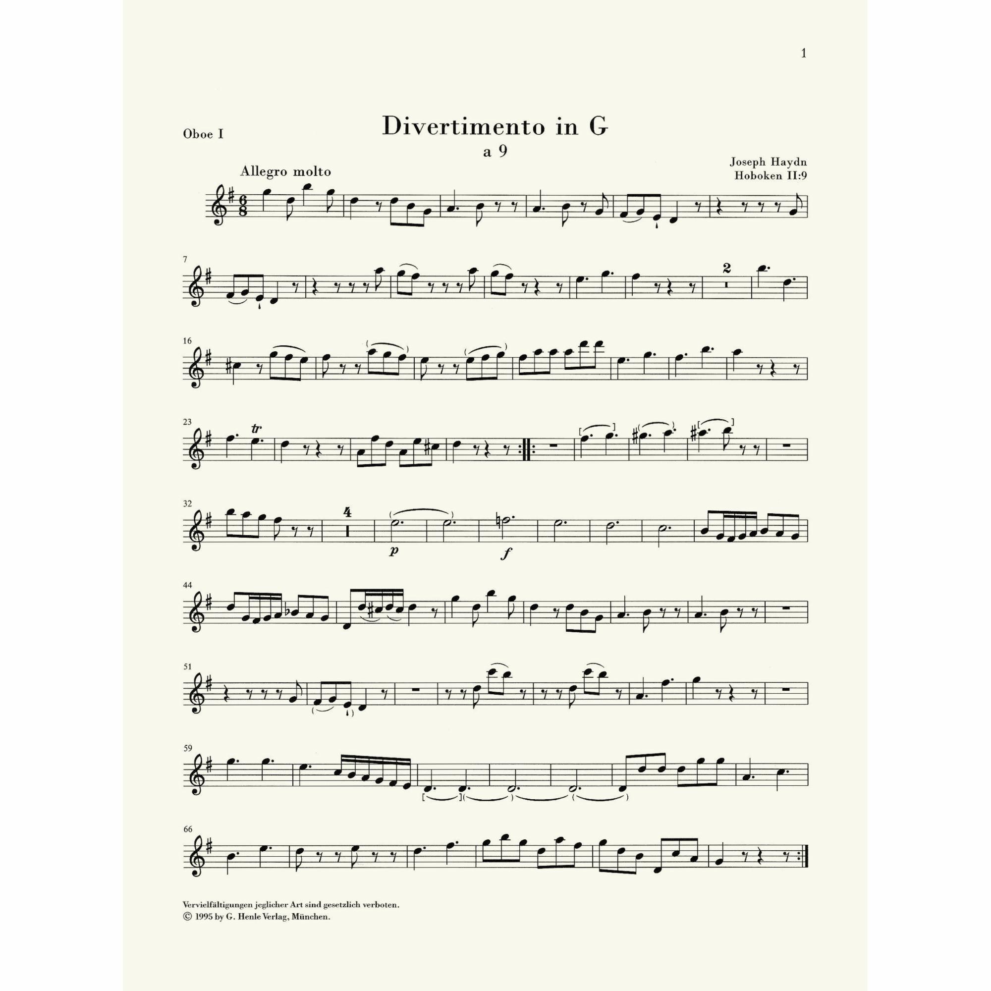 Sample: Oboe I (Pg. 1)