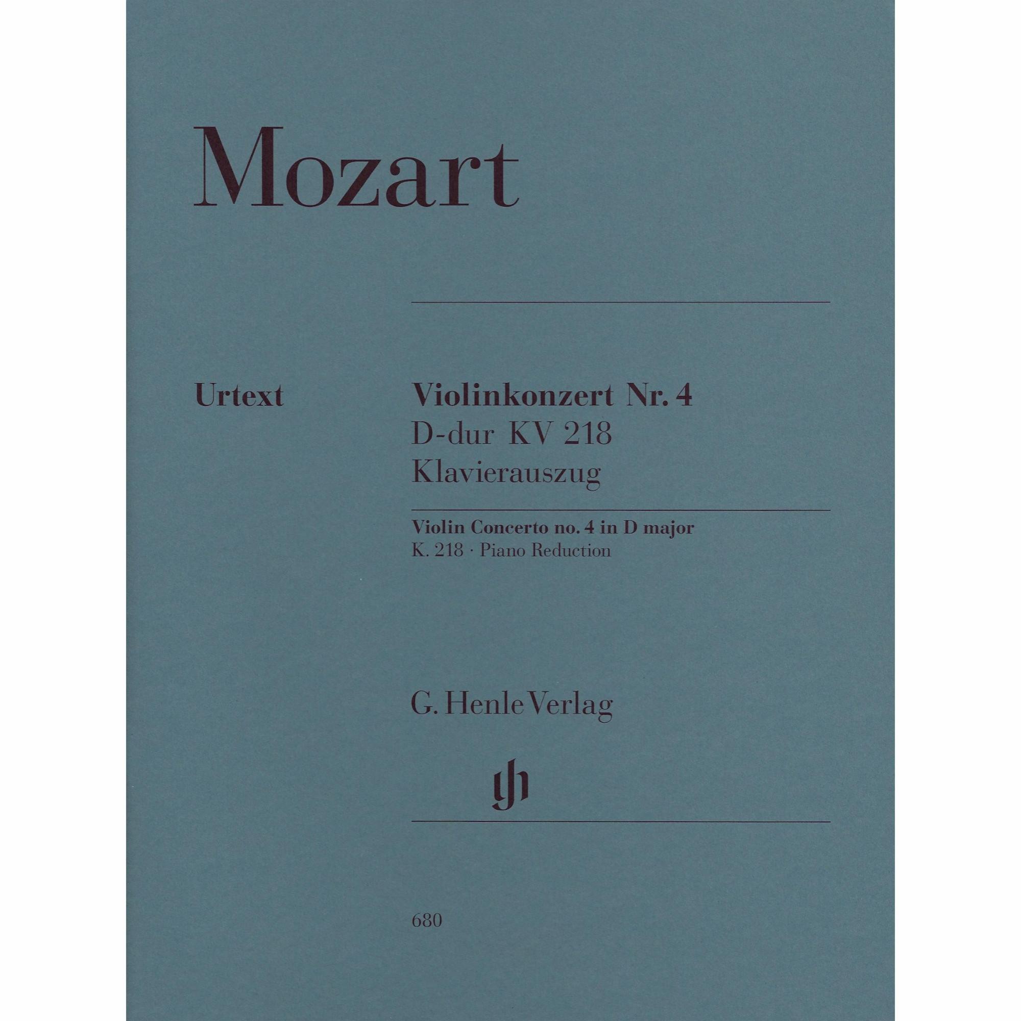 Mozart -- Concerto No. 4 in D Major, K. 218 for Violin and Piano