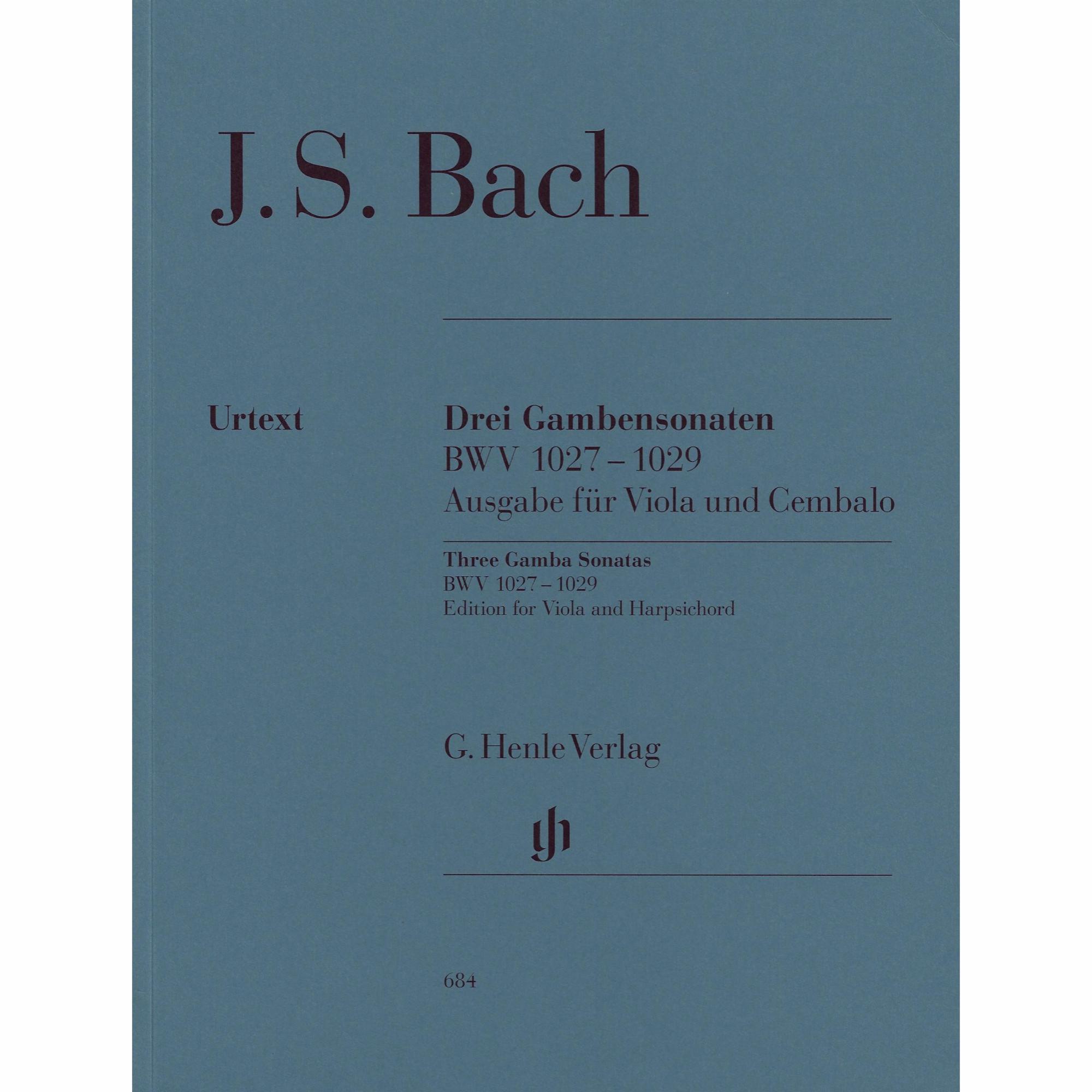 Three Sonatas, BWV 1027-29 for Viola and Piano