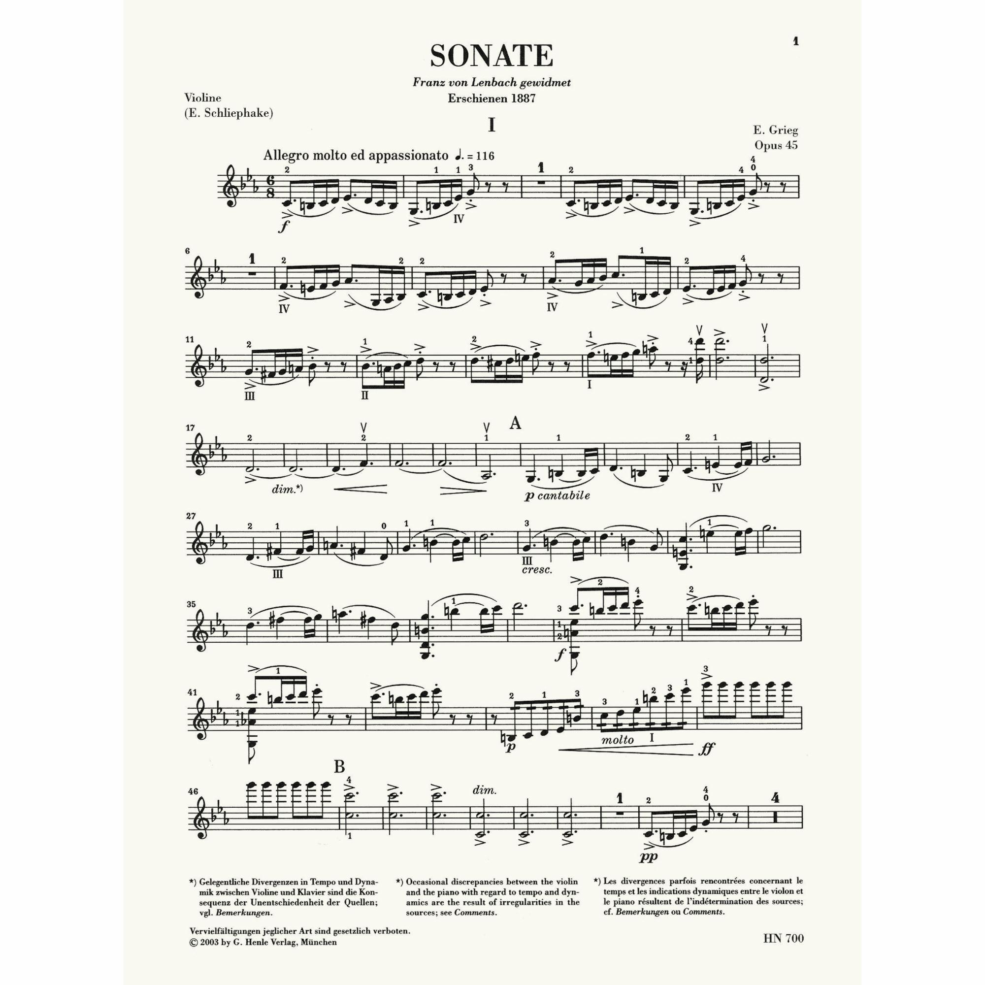 Sample: Marked Violin Part