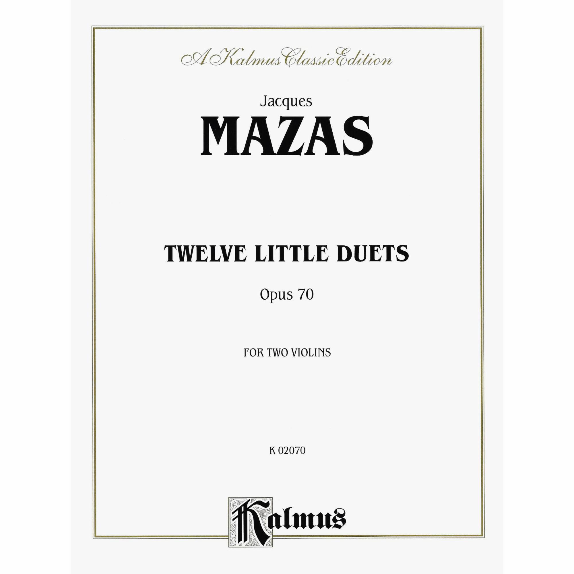 Mazas -- Twelve Little Duets, Op. 70 for Two Violins