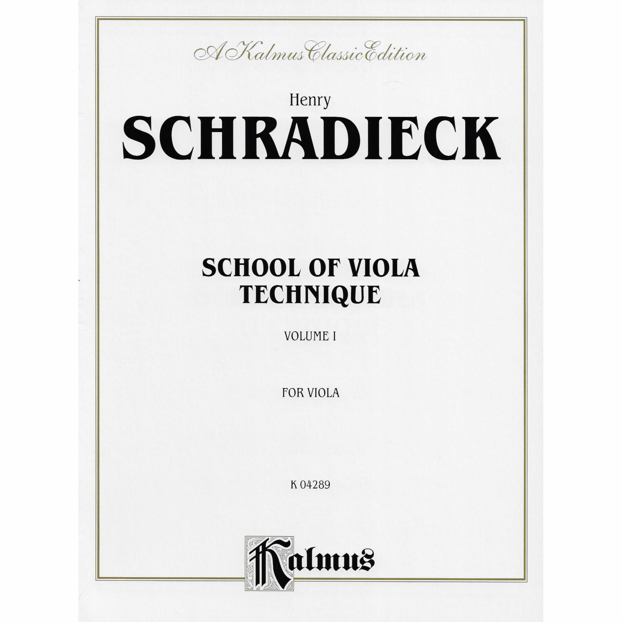 Schradieck -- School of Viola Technique, Volume I