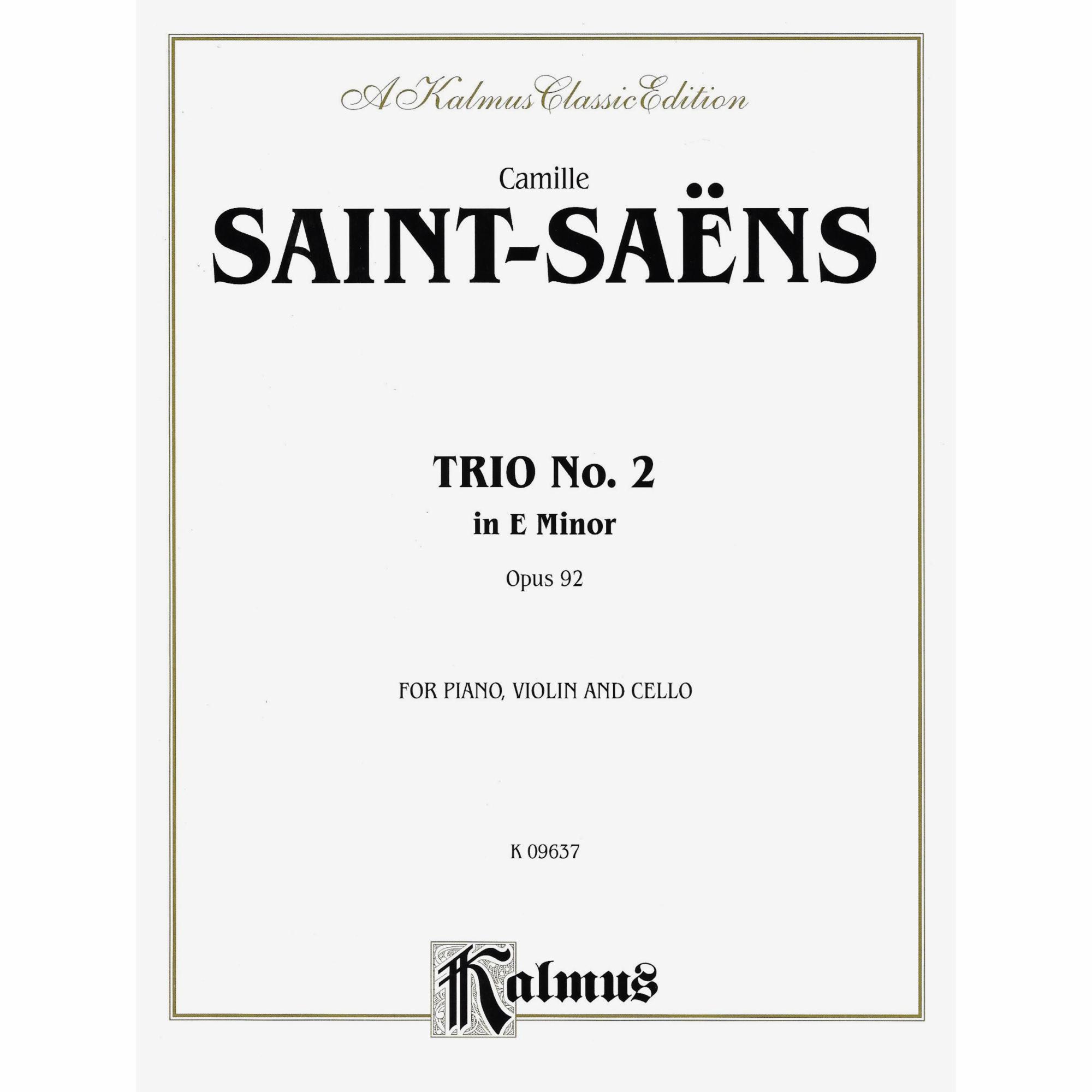 Saint-Saens -- Piano Trio No. 2 in E Minor, Op. 92