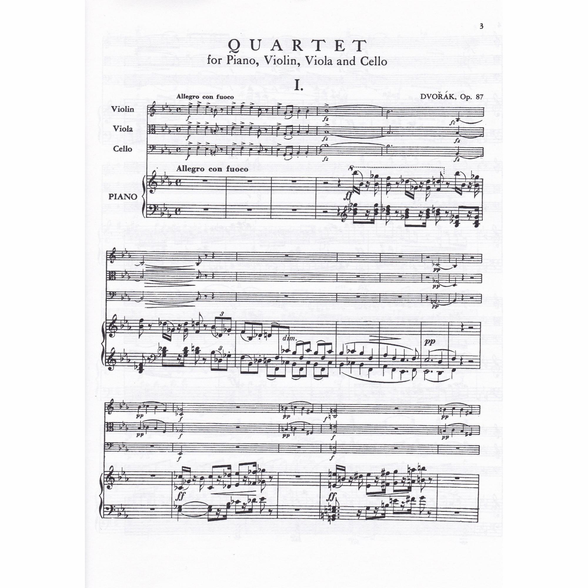 Piano Quartet No. 2 in E-Flat Major, Op. 87