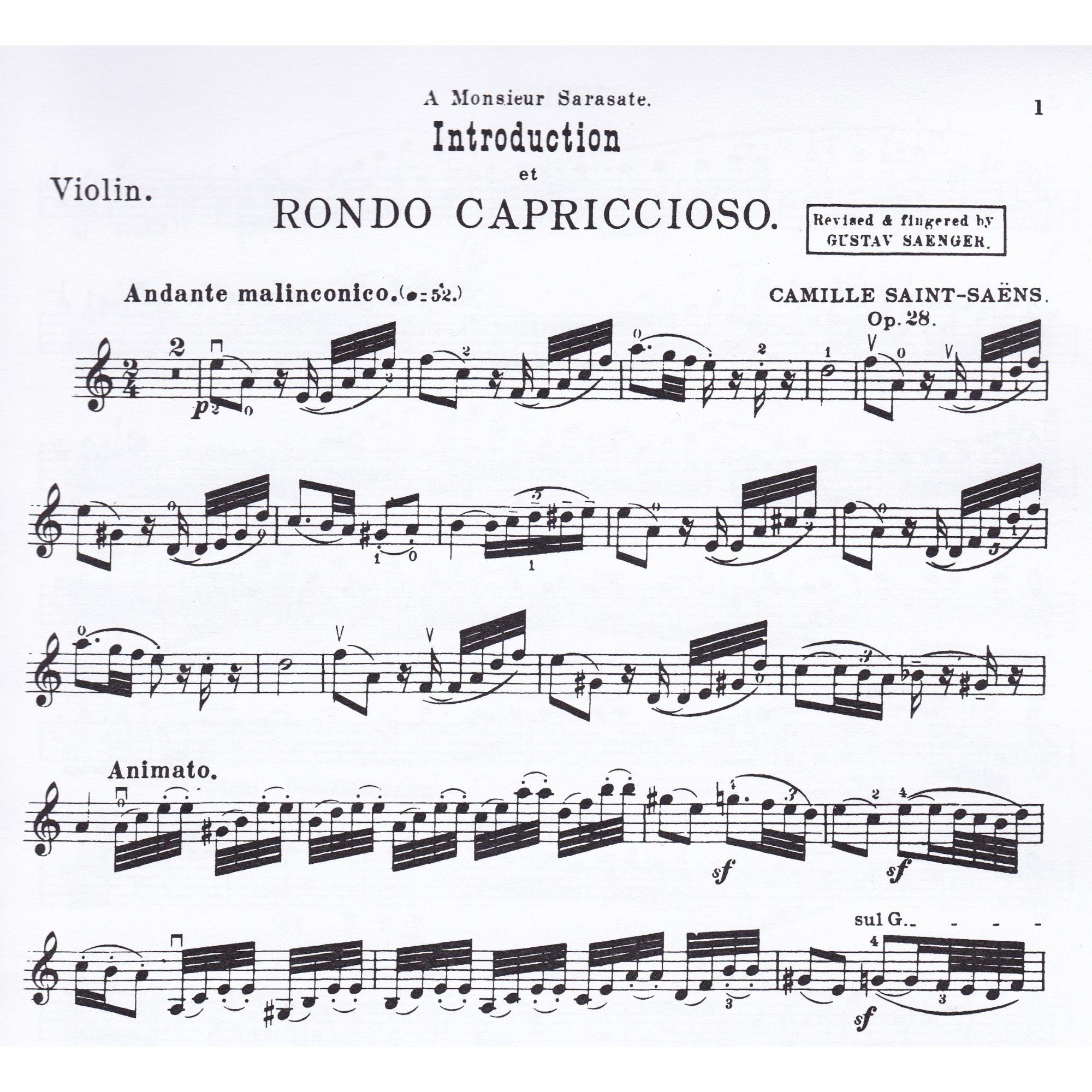 Introduction and Rondo Capriccioso for Violin and Piano, Op. 28