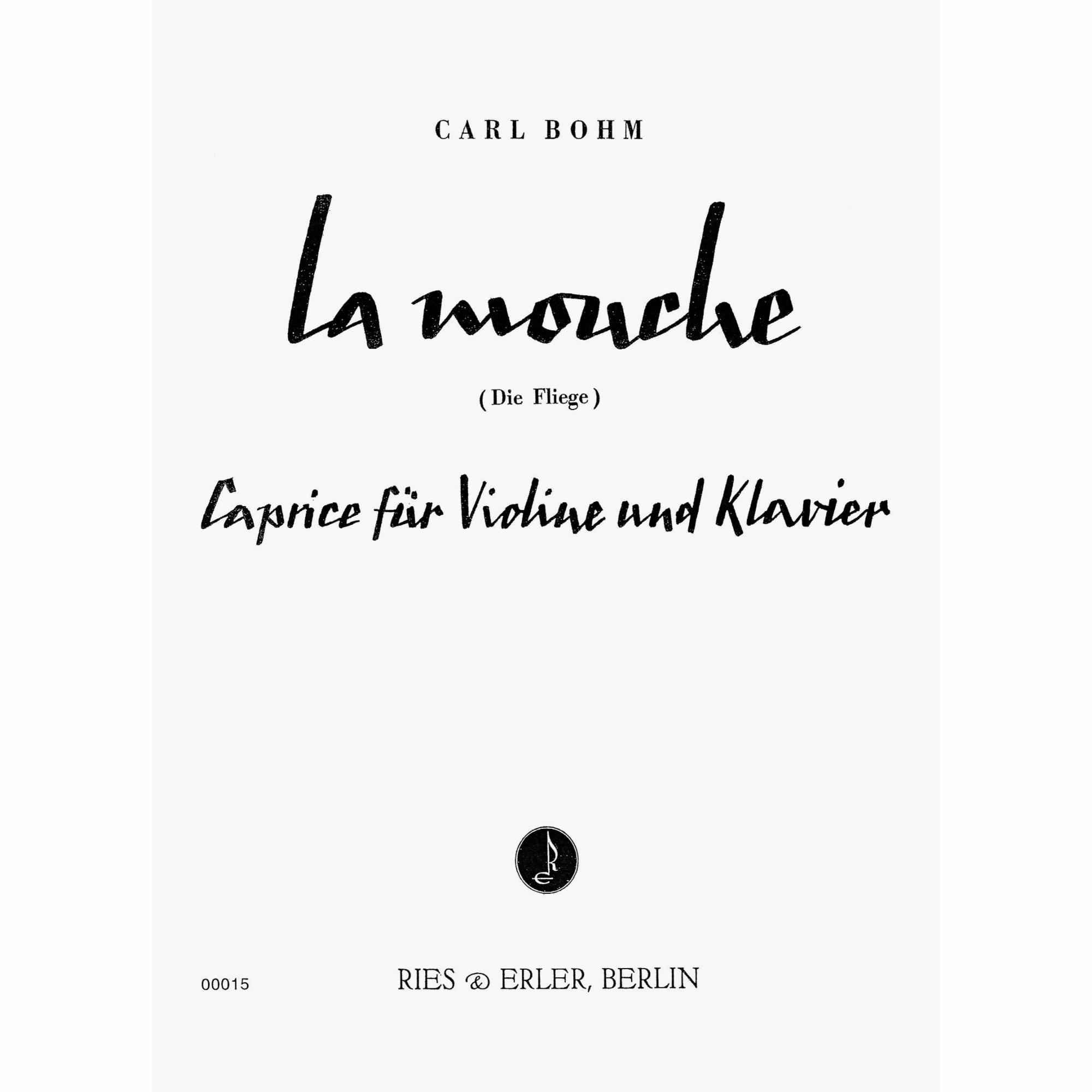 Bohm -- La Mouche: Caprice for Violin and Piano
