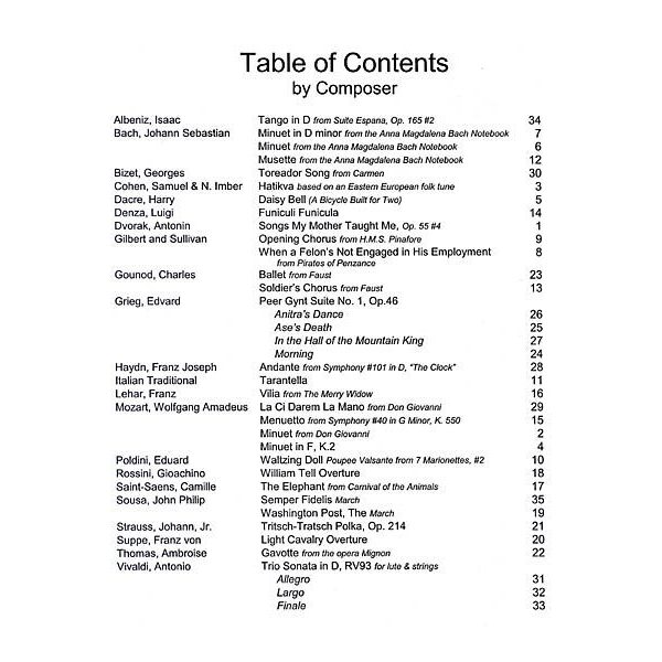 Table Of Contents