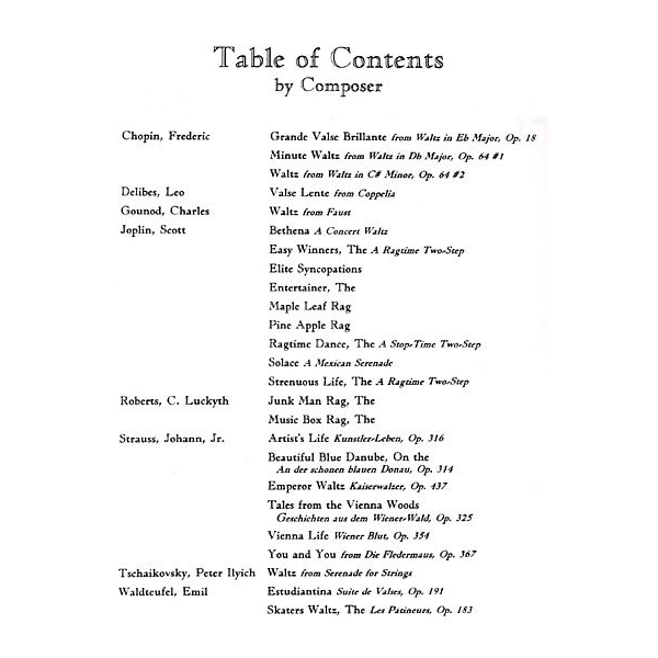 Table Of Contents