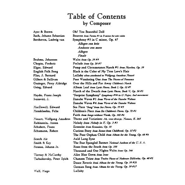 Table Of Contents