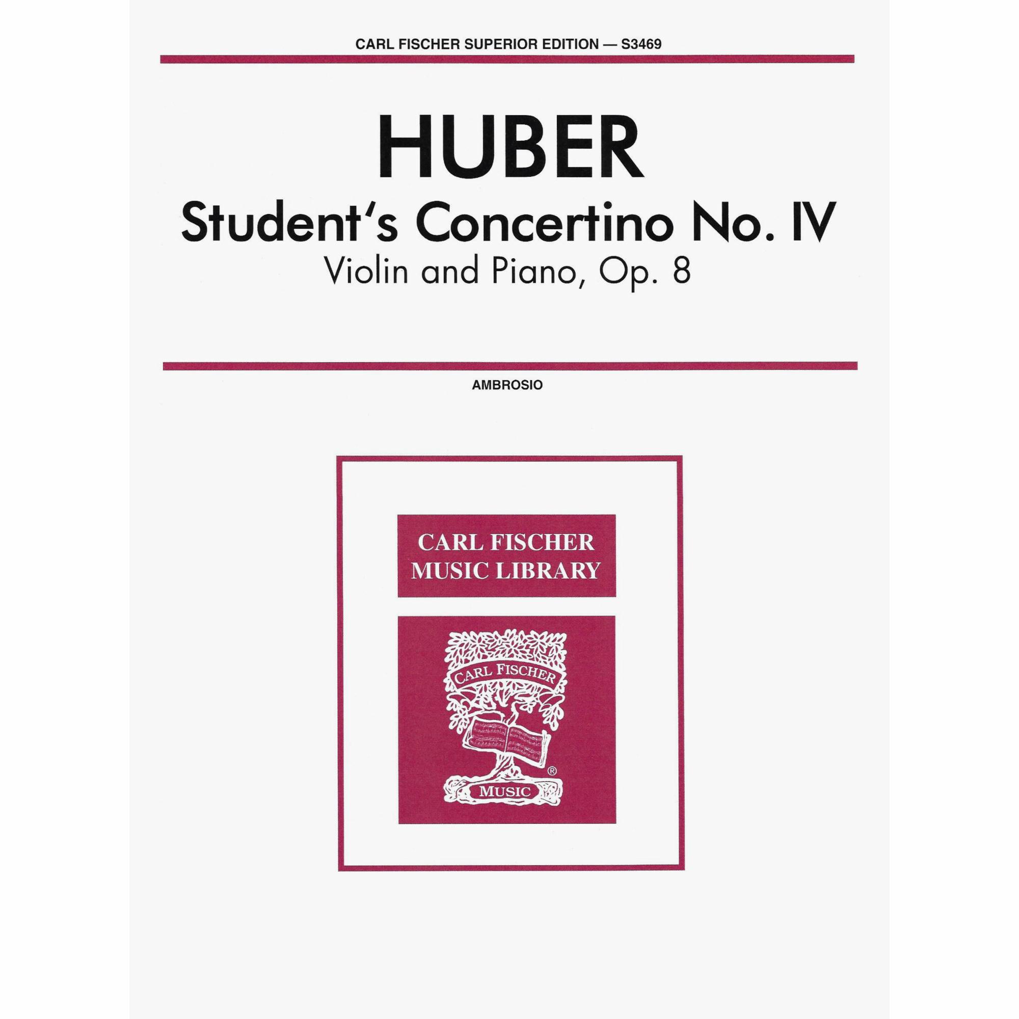 Huber -- Student Concertino No. IV, Op. 8 for Violin and Piano