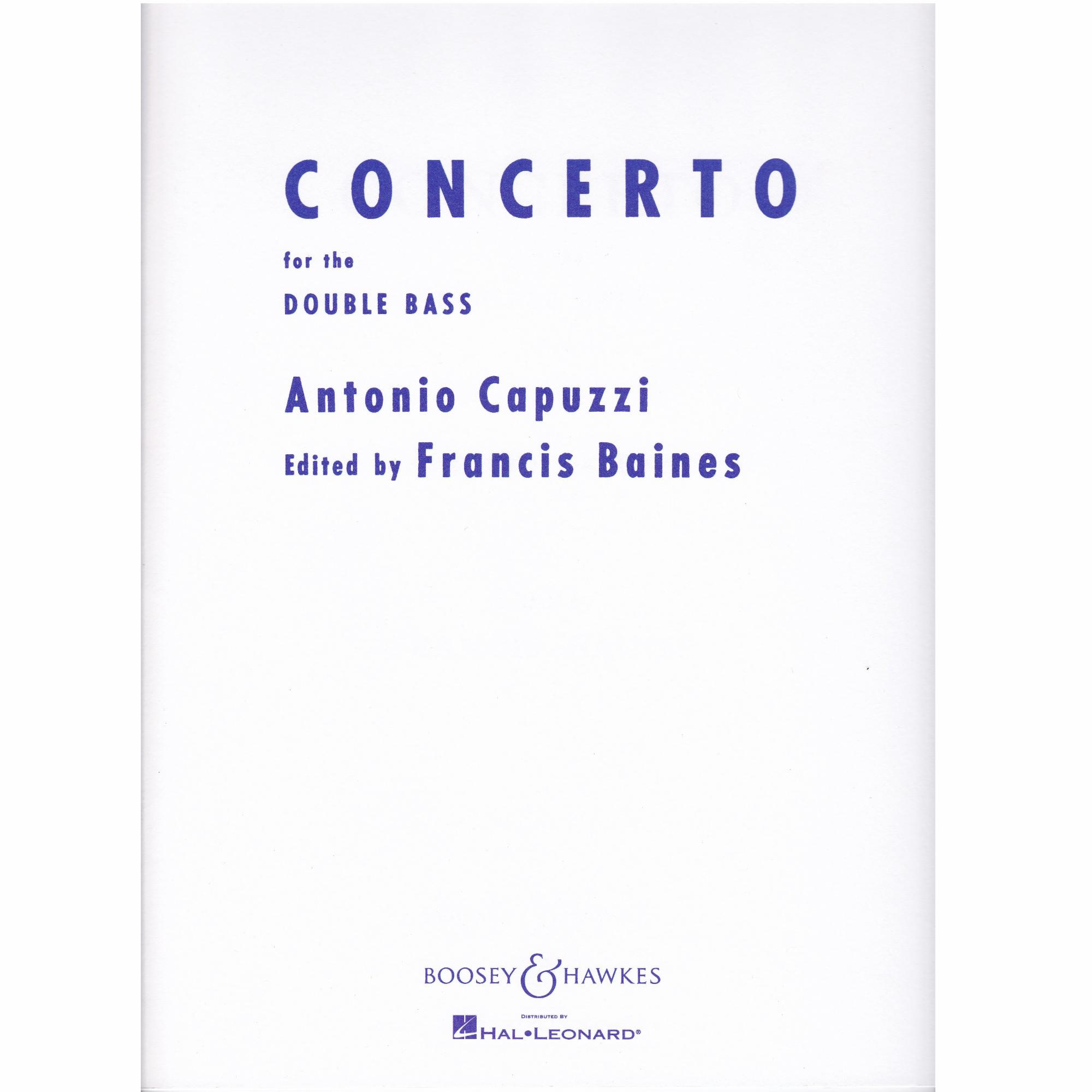 Concerto for String Bass and Piano