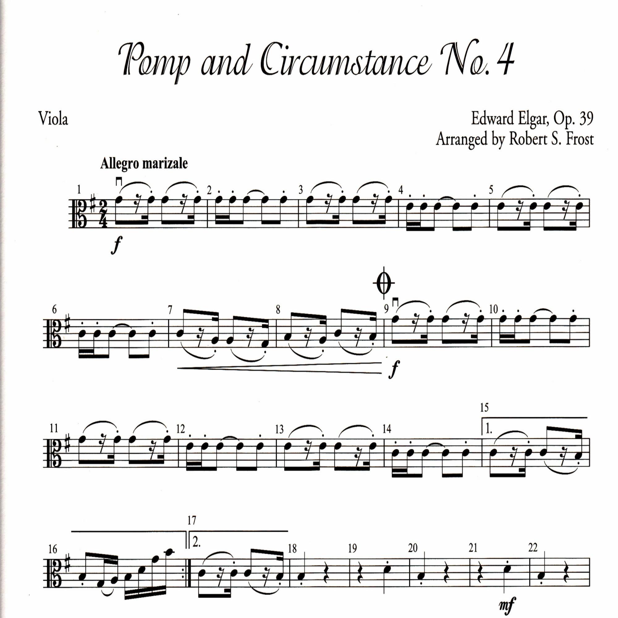 Pomp and Circumstance No. 4 for String Orchestra (Grade 2.5)