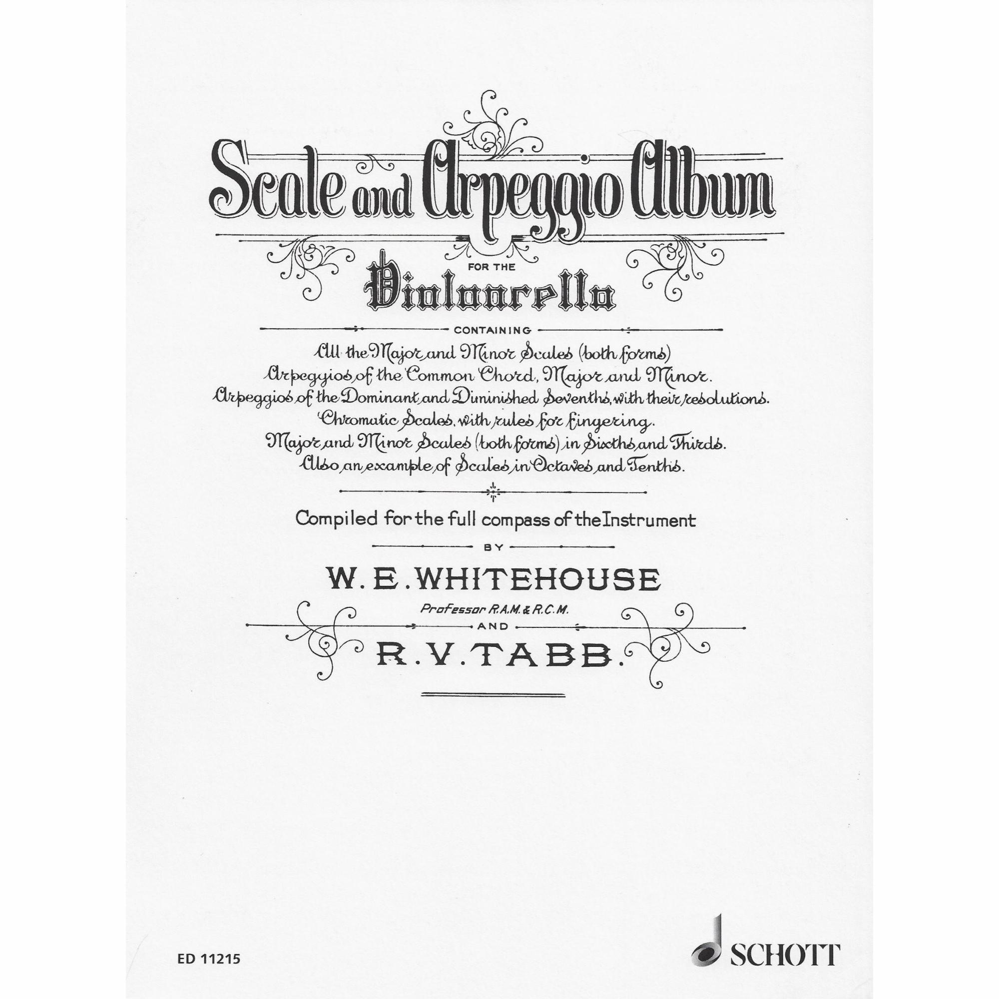Whitehouse & Tabb -- Scale and Arpeggio Album for Cello